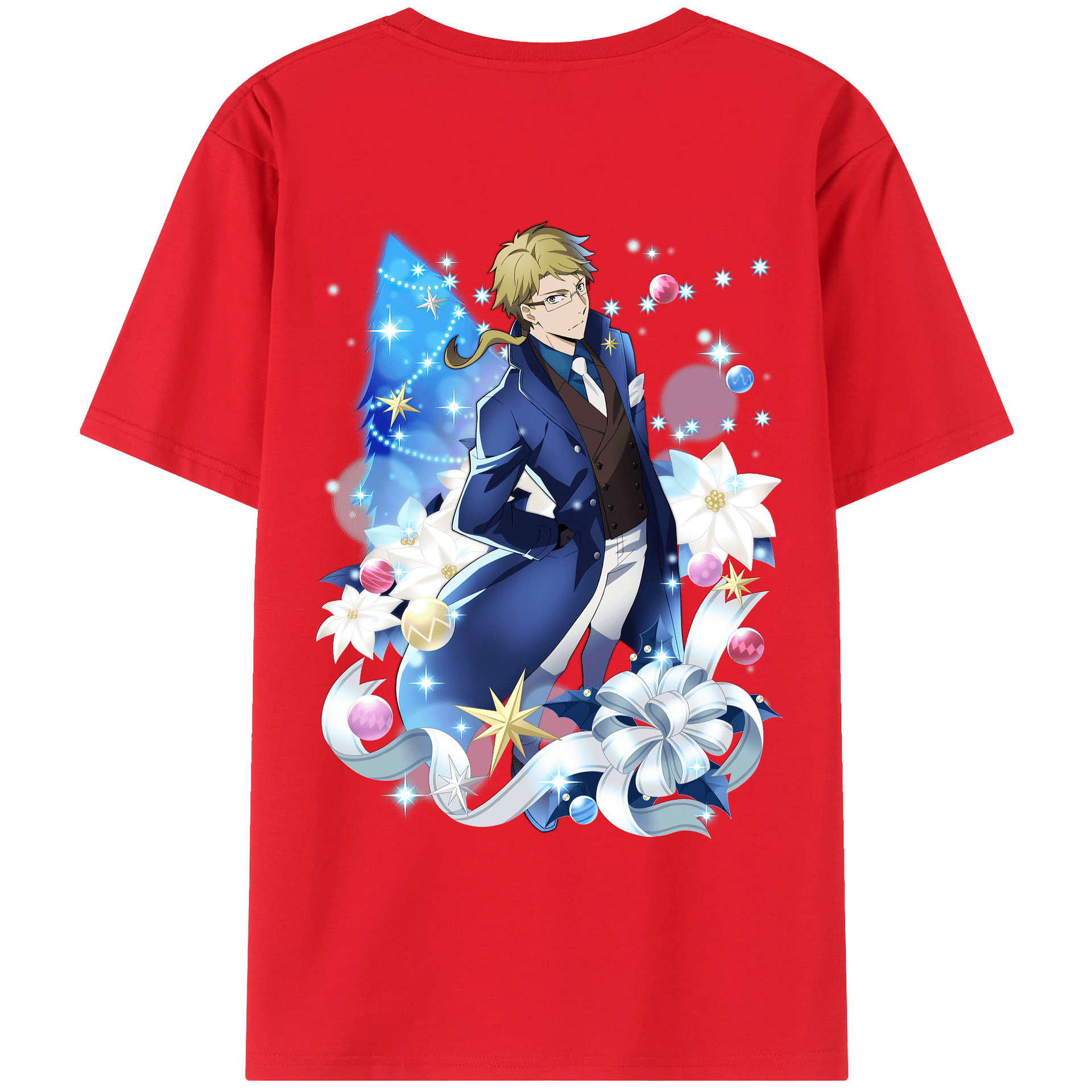 （画像用） 文豪ストレイドッグス Bungo Stray Dogs 綿100％ メンズ半袖Tシャツ（バックプリント） 通気性