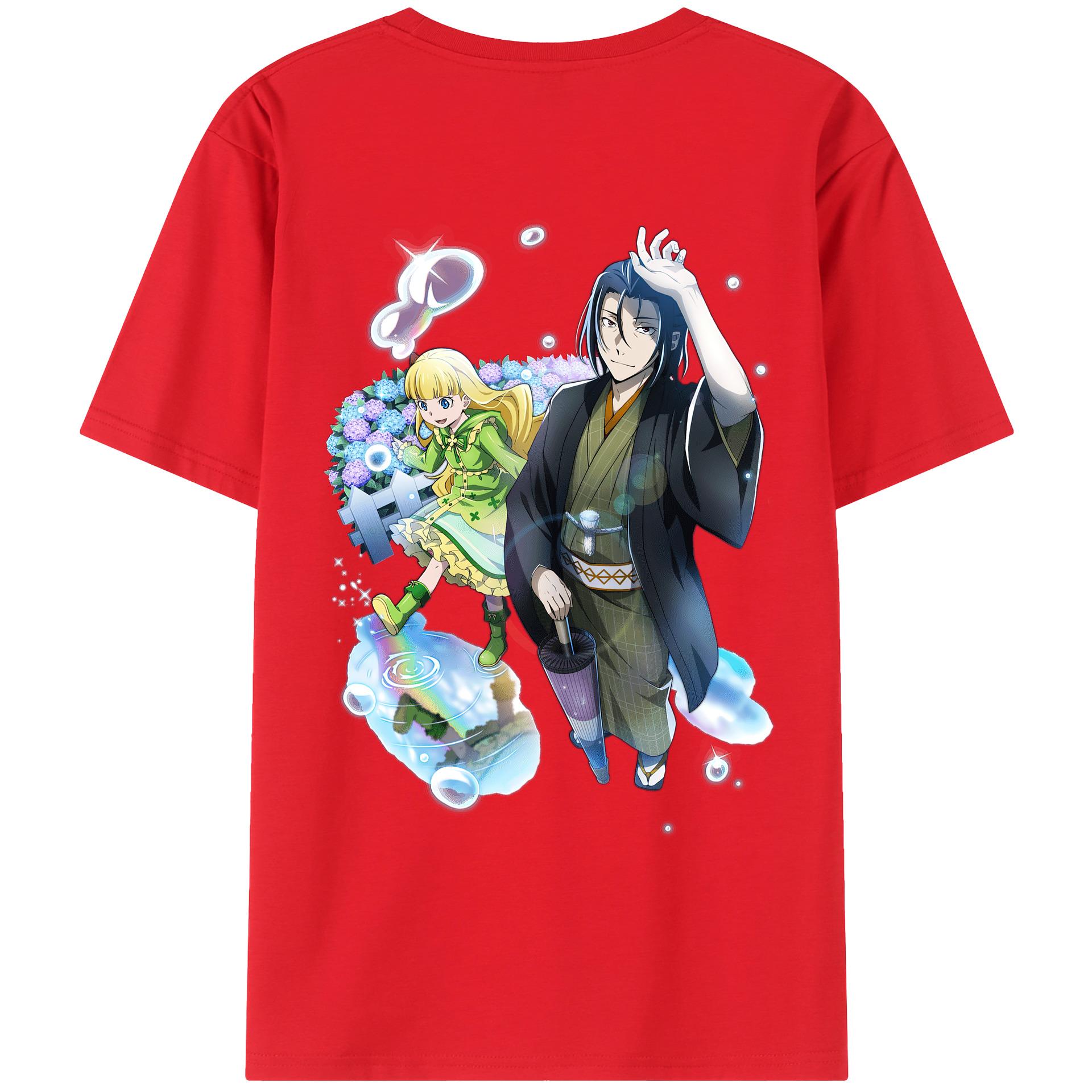 （画像用） 文豪ストレイドッグス Bungo Stray Dogs 綿100％ メンズ半袖Tシャツ（バックプリント） 通気性