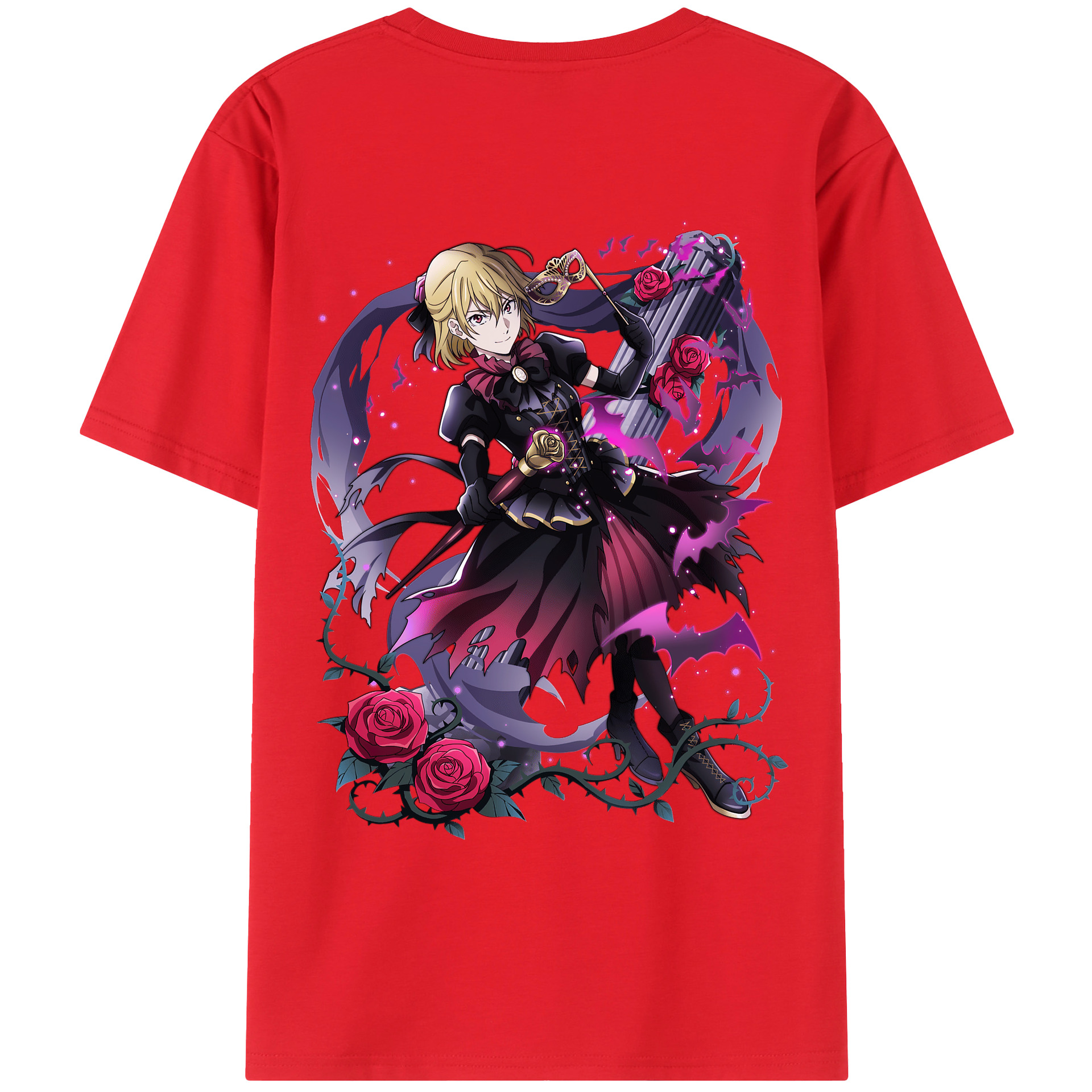 （画像用） 文豪ストレイドッグス Bungo Stray Dogs 綿100％ メンズ半袖Tシャツ（バックプリント） 通気性