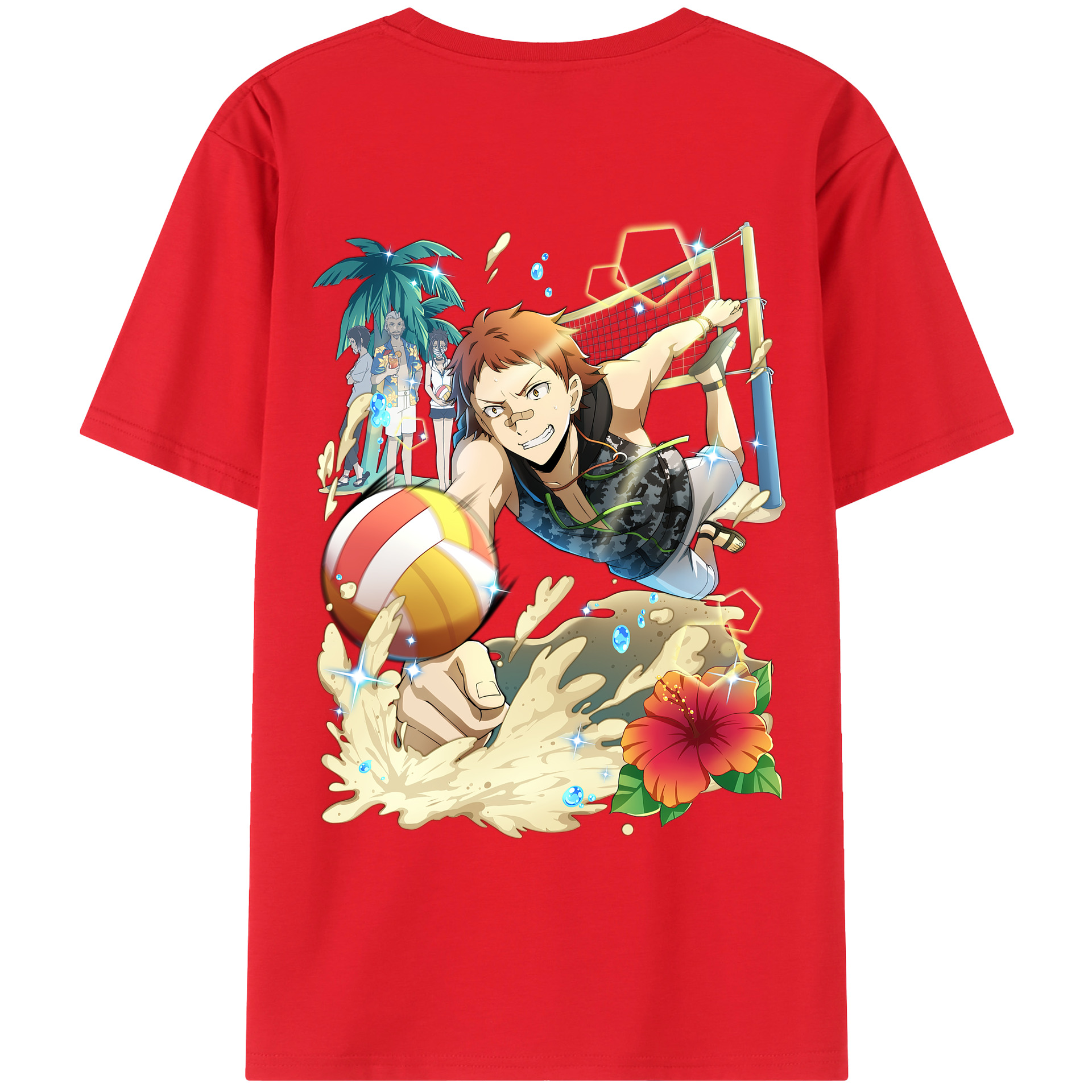 （画像用） 文豪ストレイドッグス Bungo Stray Dogs 綿100％ メンズ半袖Tシャツ（バックプリント） 通気性