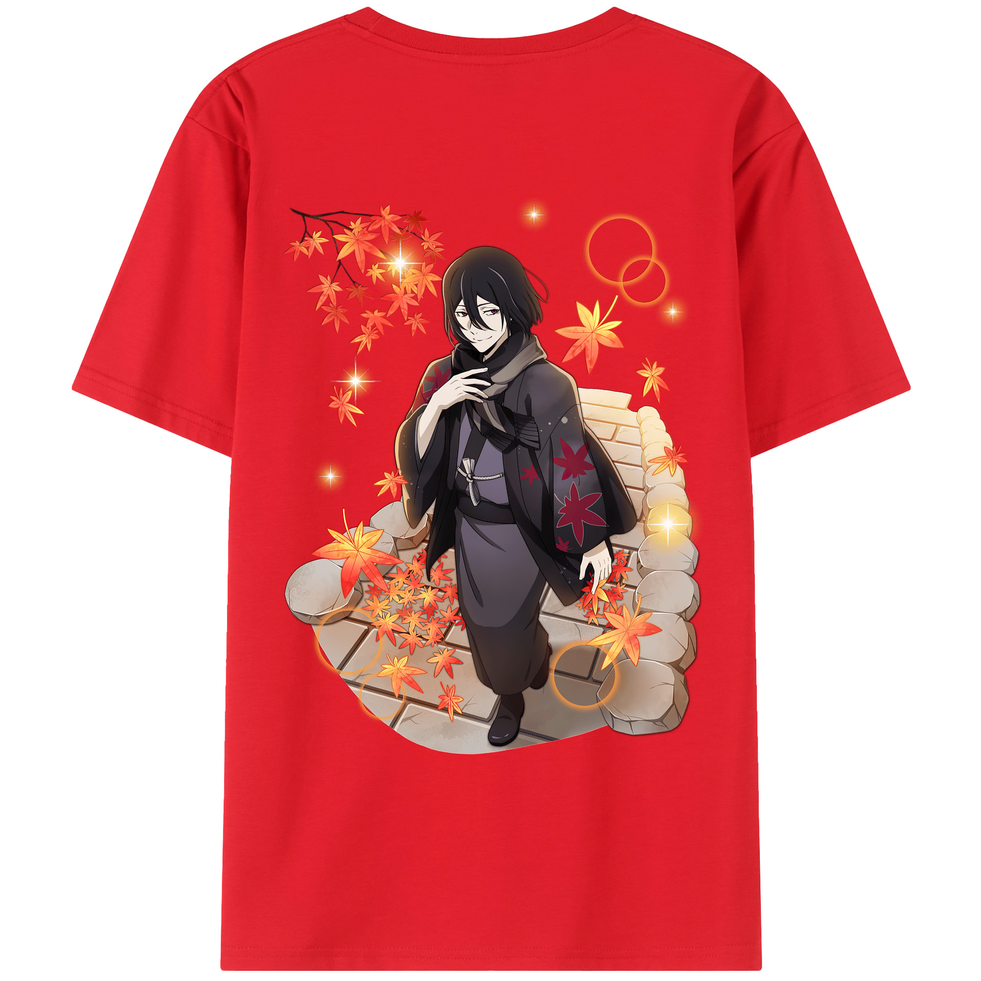 （画像用） 文豪ストレイドッグス Bungo Stray Dogs 綿100％ メンズ半袖Tシャツ（バックプリント） 通気性