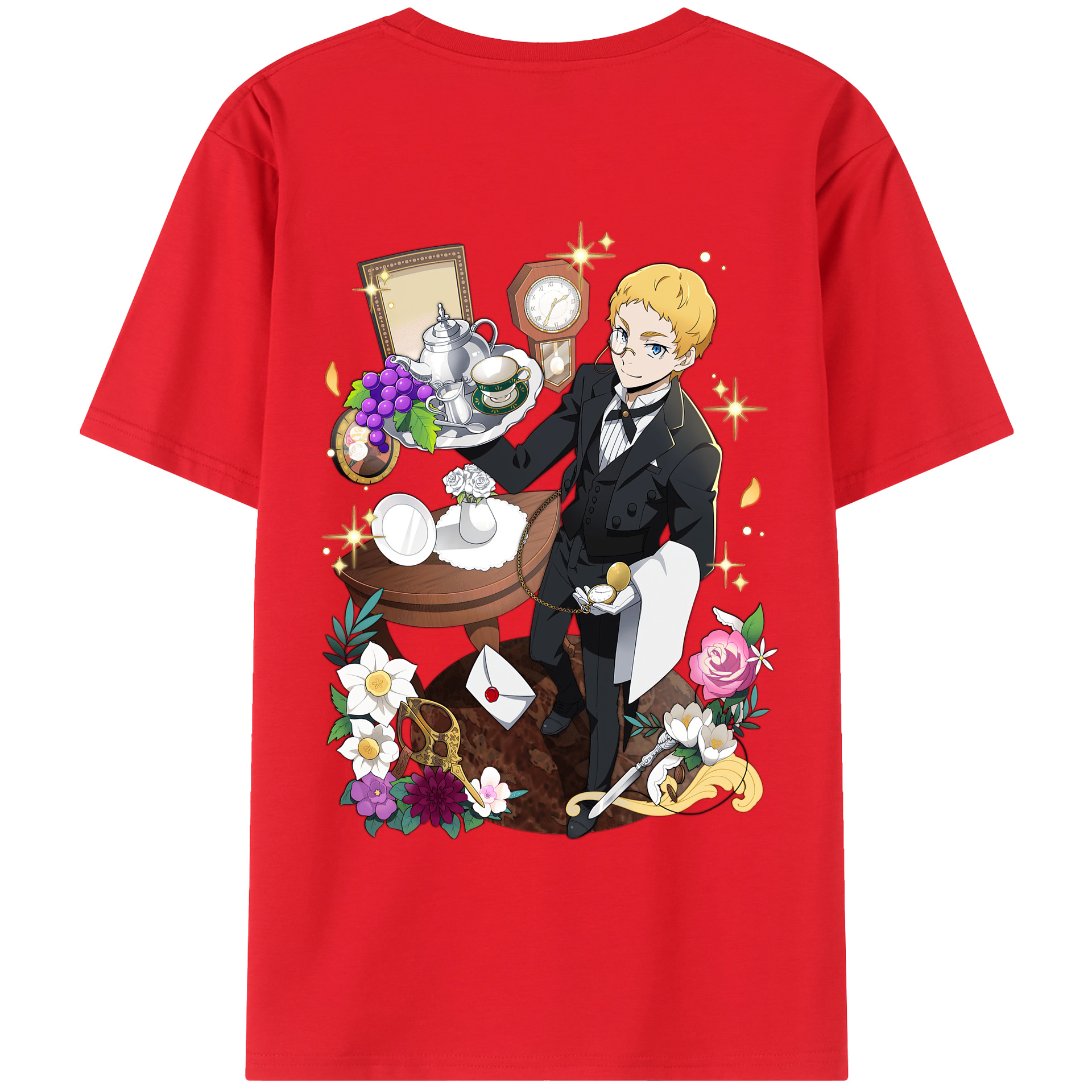 （画像用） 文豪ストレイドッグス Bungo Stray Dogs 綿100％ メンズ半袖Tシャツ（バックプリント） 通気性