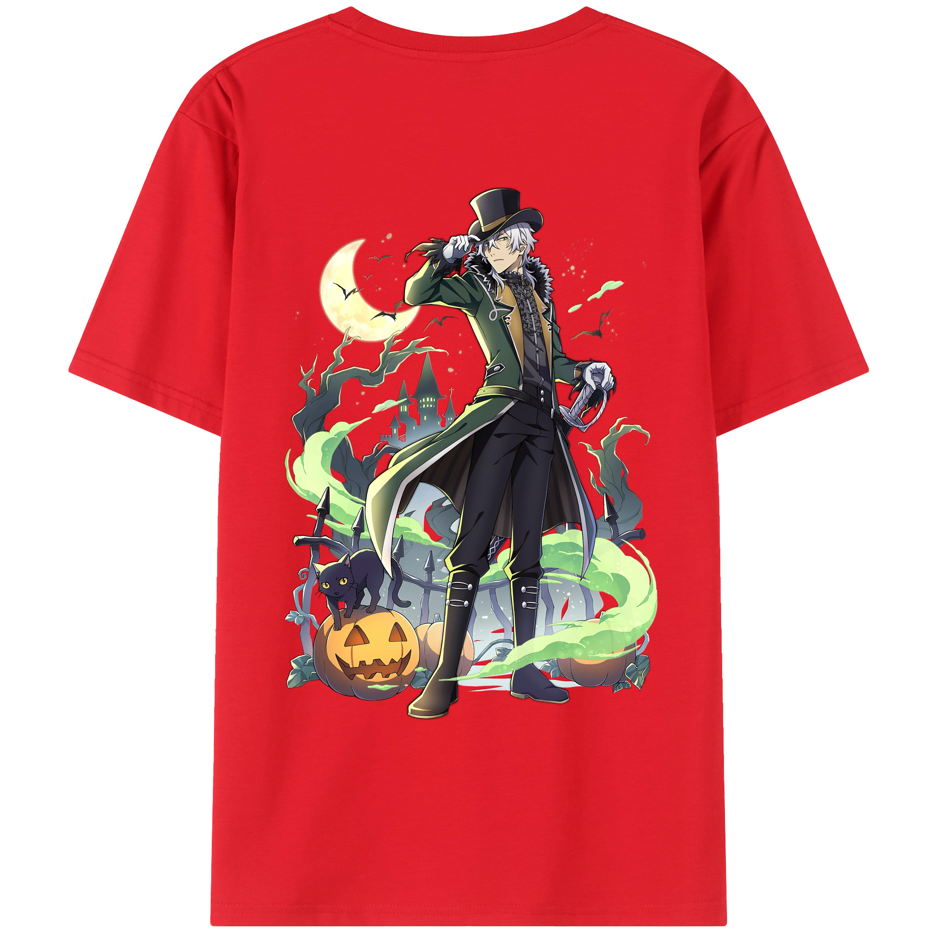 （画像用） 文豪ストレイドッグス Bungo Stray Dogs 綿100％ メンズ半袖Tシャツ（バックプリント） 通気性