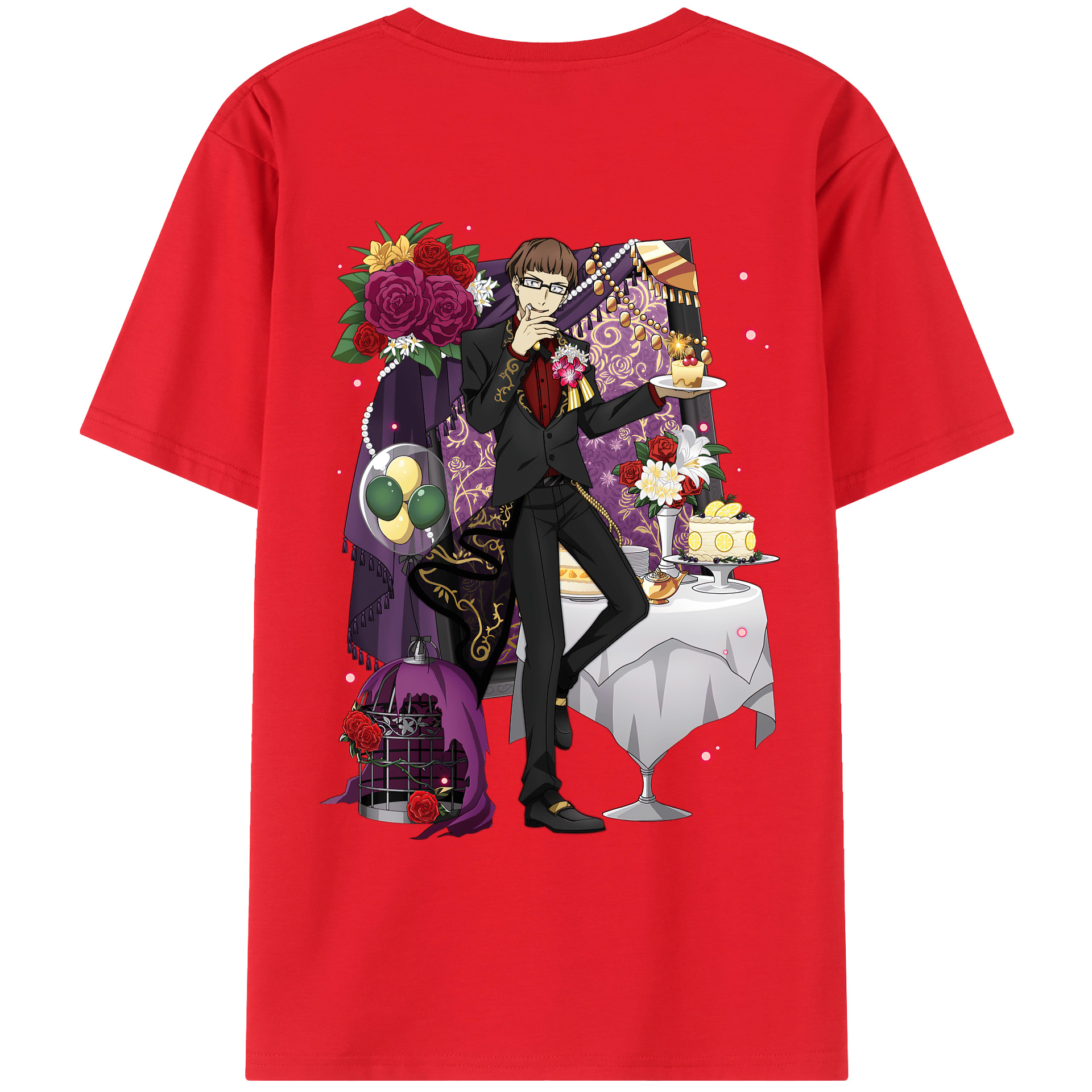 （画像用） 文豪ストレイドッグス Bungo Stray Dogs 綿100％ メンズ半袖Tシャツ（バックプリント） 通気性