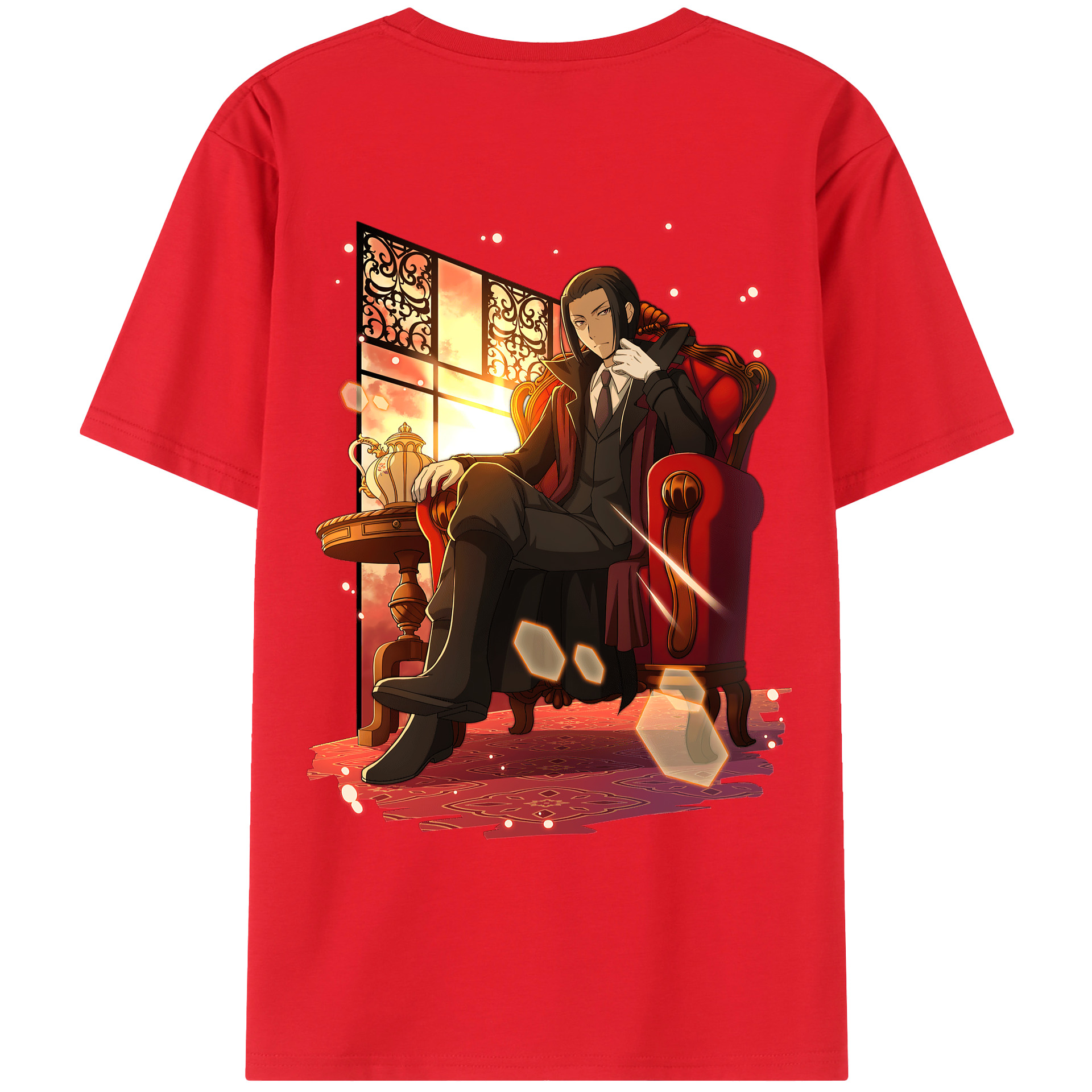 （画像用） 文豪ストレイドッグス Bungo Stray Dogs 綿100％ メンズ半袖Tシャツ（バックプリント） 通気性