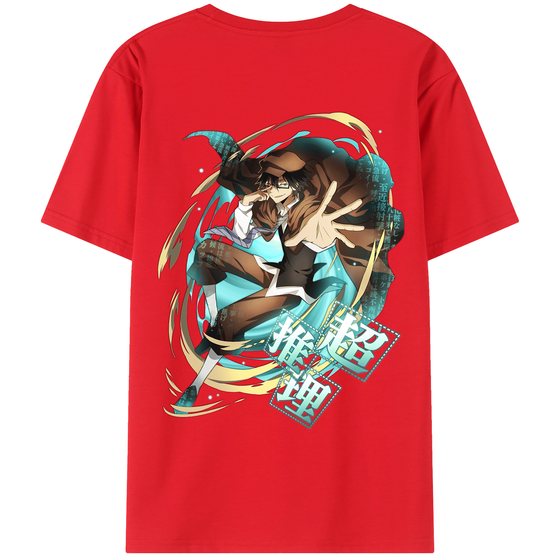 （画像用） 文豪ストレイドッグス Bungo Stray Dogs 綿100％ メンズ半袖Tシャツ（バックプリント） 通気性