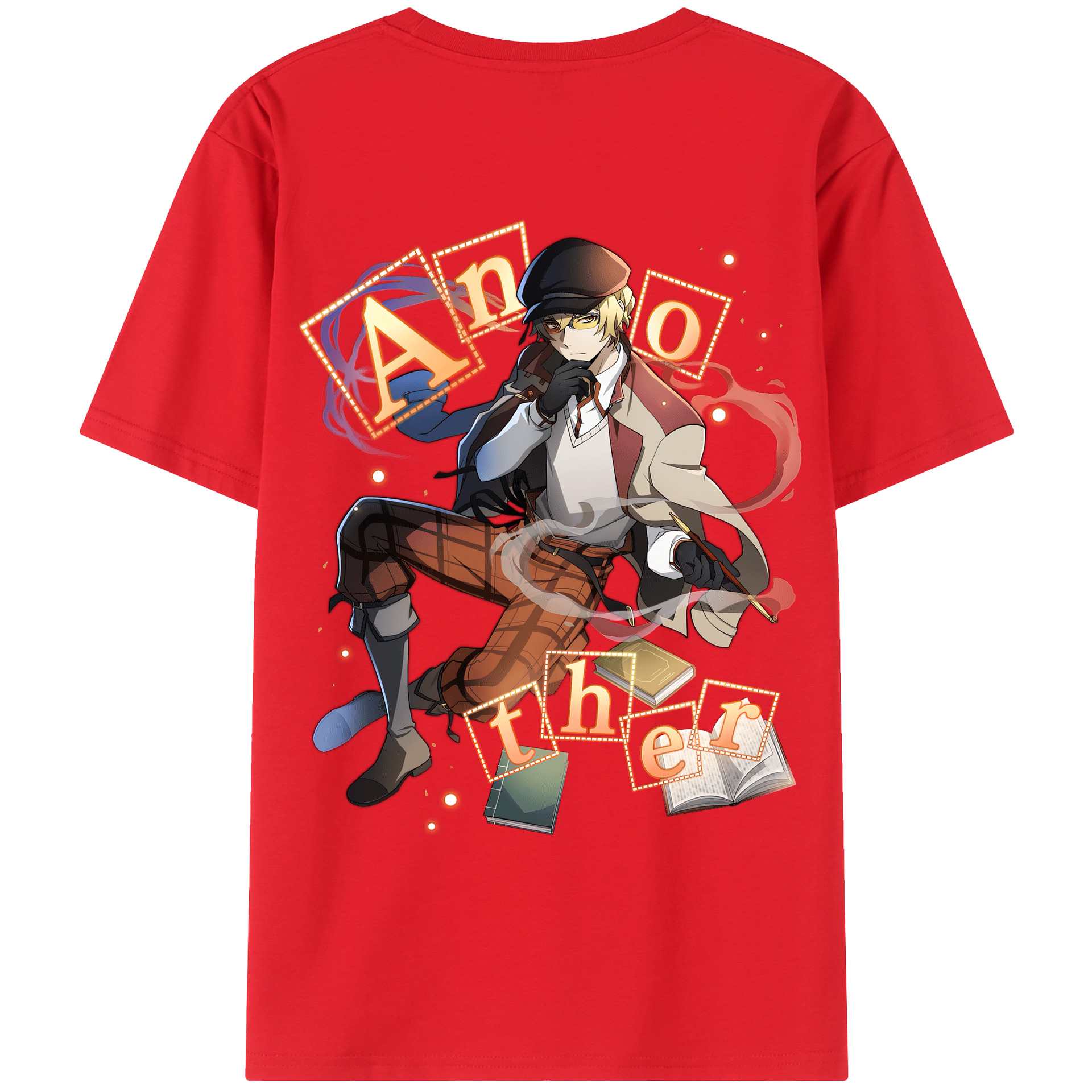 （画像用） 文豪ストレイドッグス Bungo Stray Dogs 綿100％ メンズ半袖Tシャツ（バックプリント） 通気性
