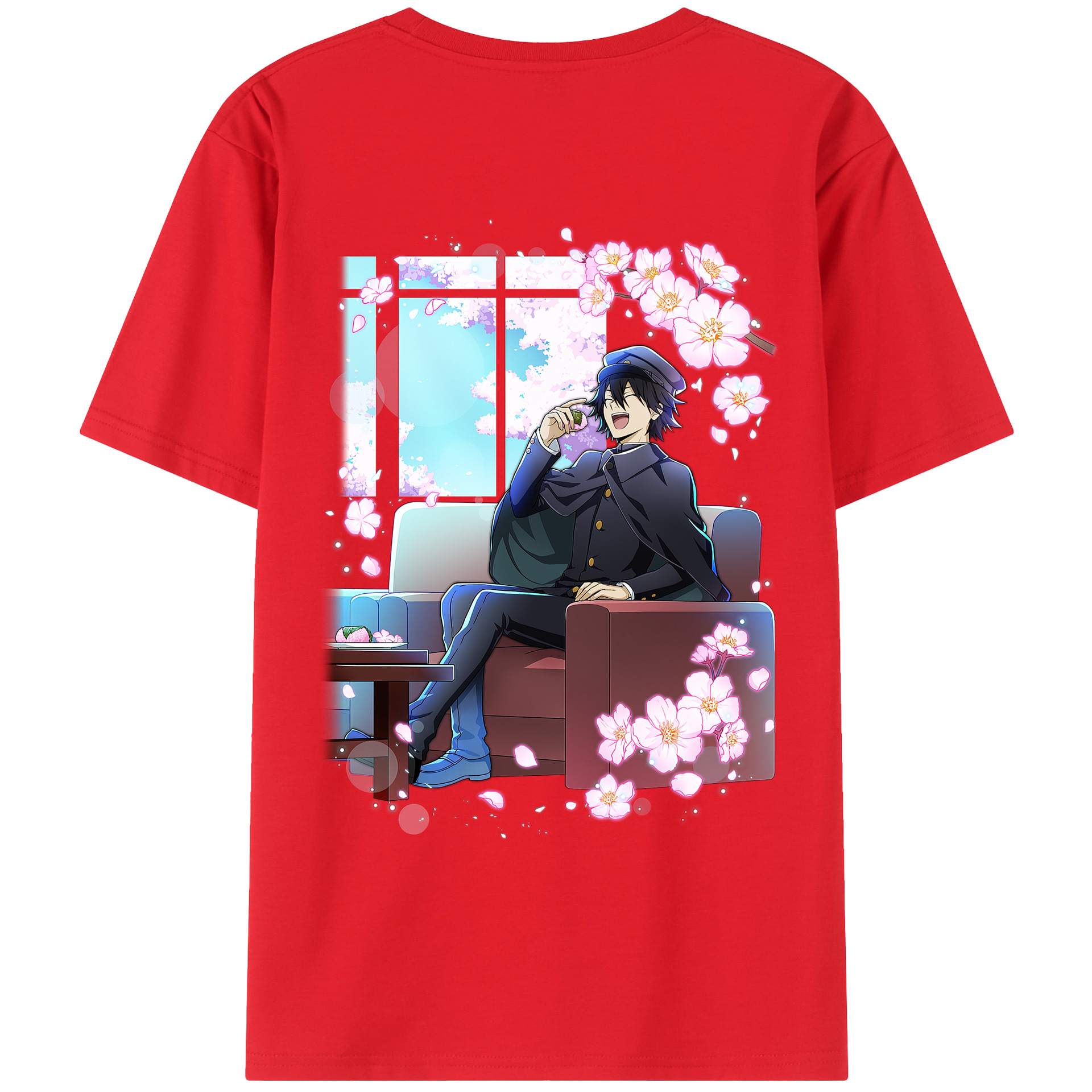 （画像用） 文豪ストレイドッグス Bungo Stray Dogs 綿100％ メンズ半袖Tシャツ（バックプリント） 通気性