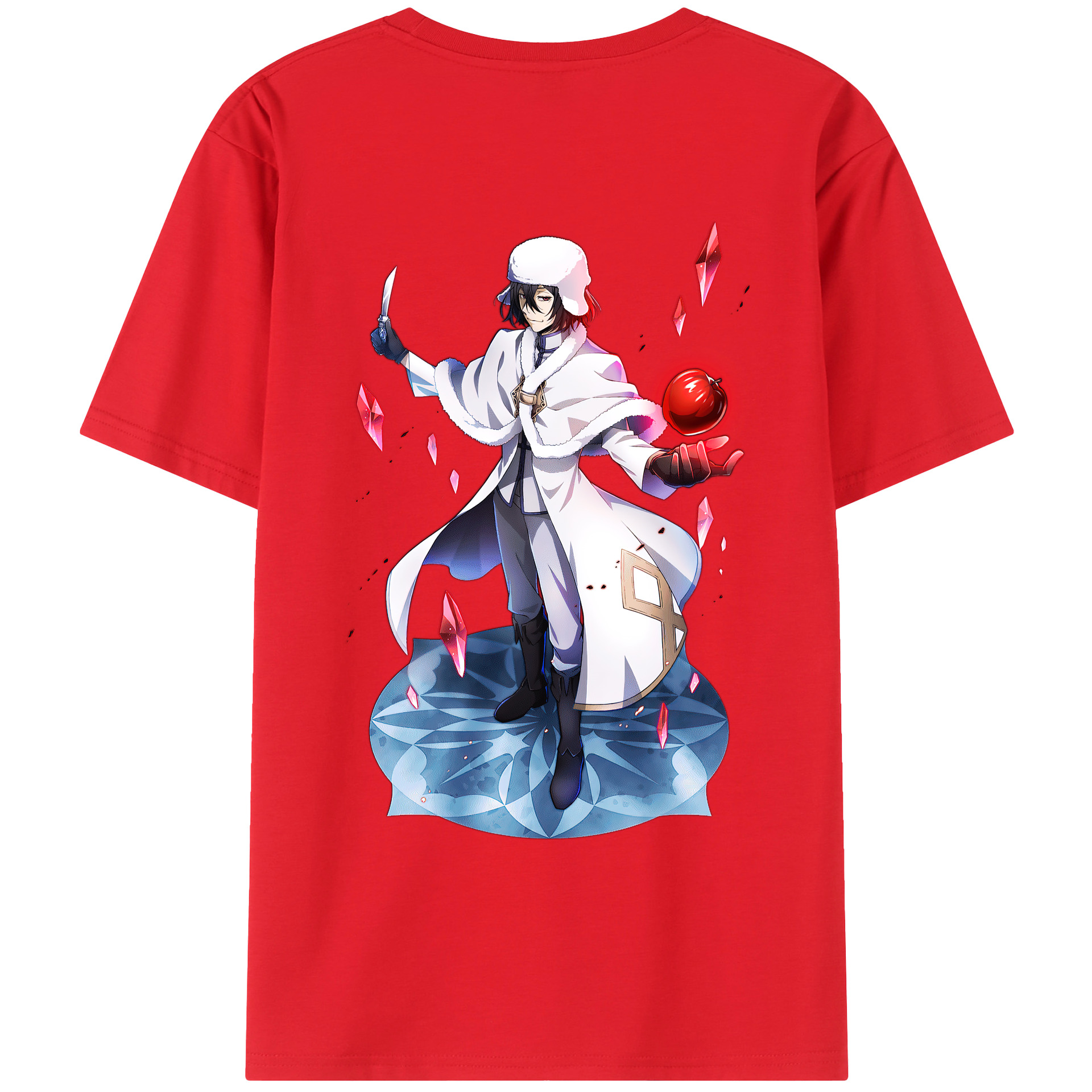 （画像用） 文豪ストレイドッグス Bungo Stray Dogs 綿100％ メンズ半袖Tシャツ（バックプリント） 通気性