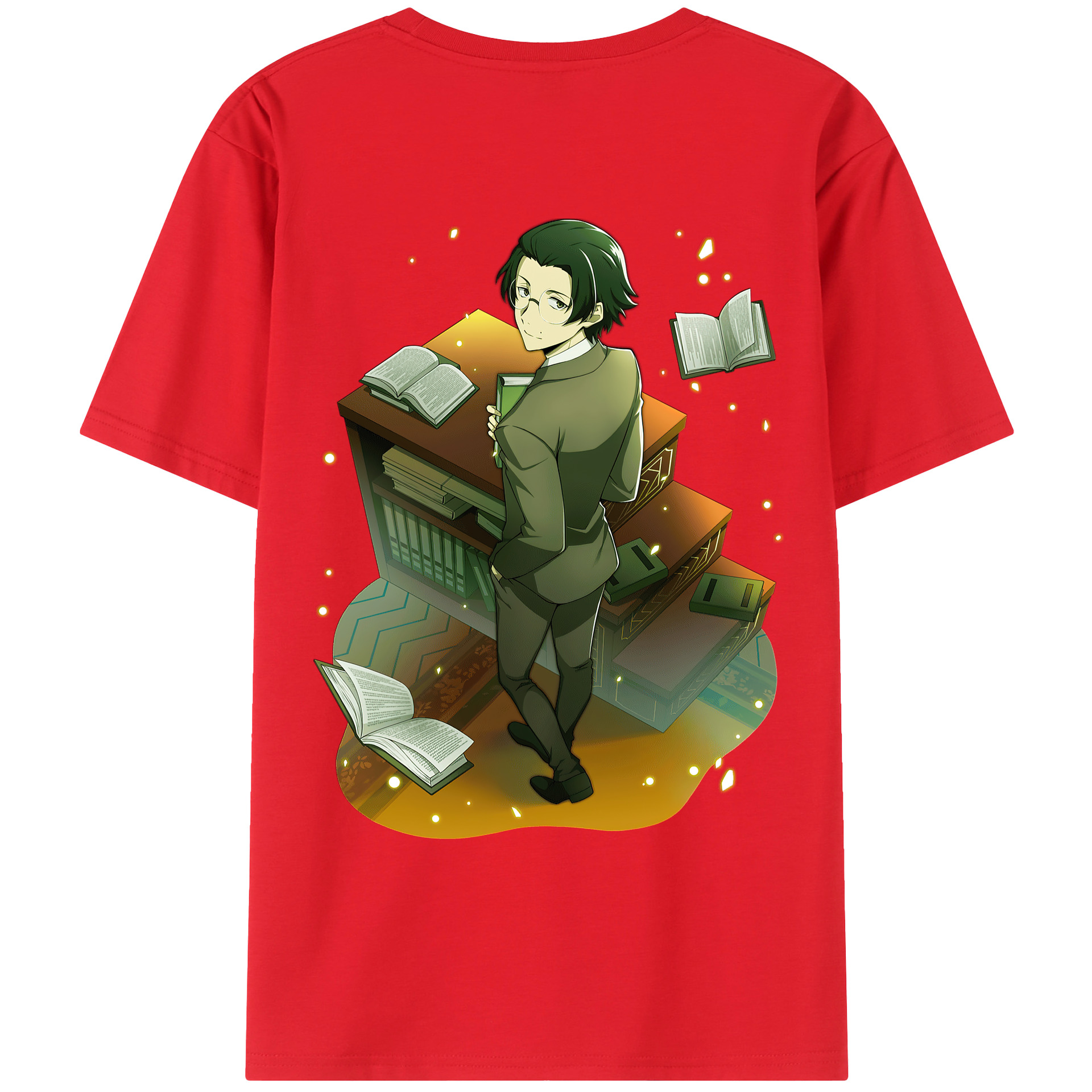 （画像用） 文豪ストレイドッグス Bungo Stray Dogs 綿100％ メンズ半袖Tシャツ（バックプリント） 通気性