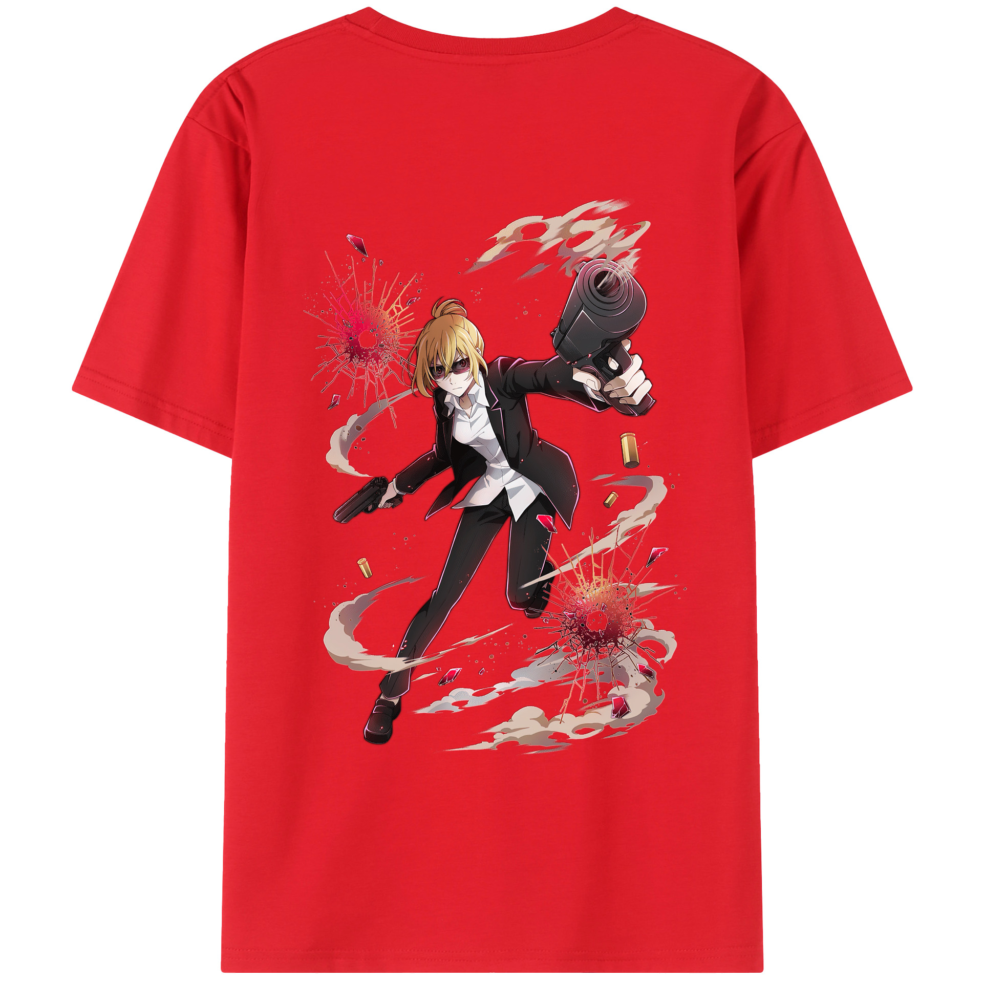 （画像用） 文豪ストレイドッグス Bungo Stray Dogs 綿100％ メンズ半袖Tシャツ（バックプリント） 通気性