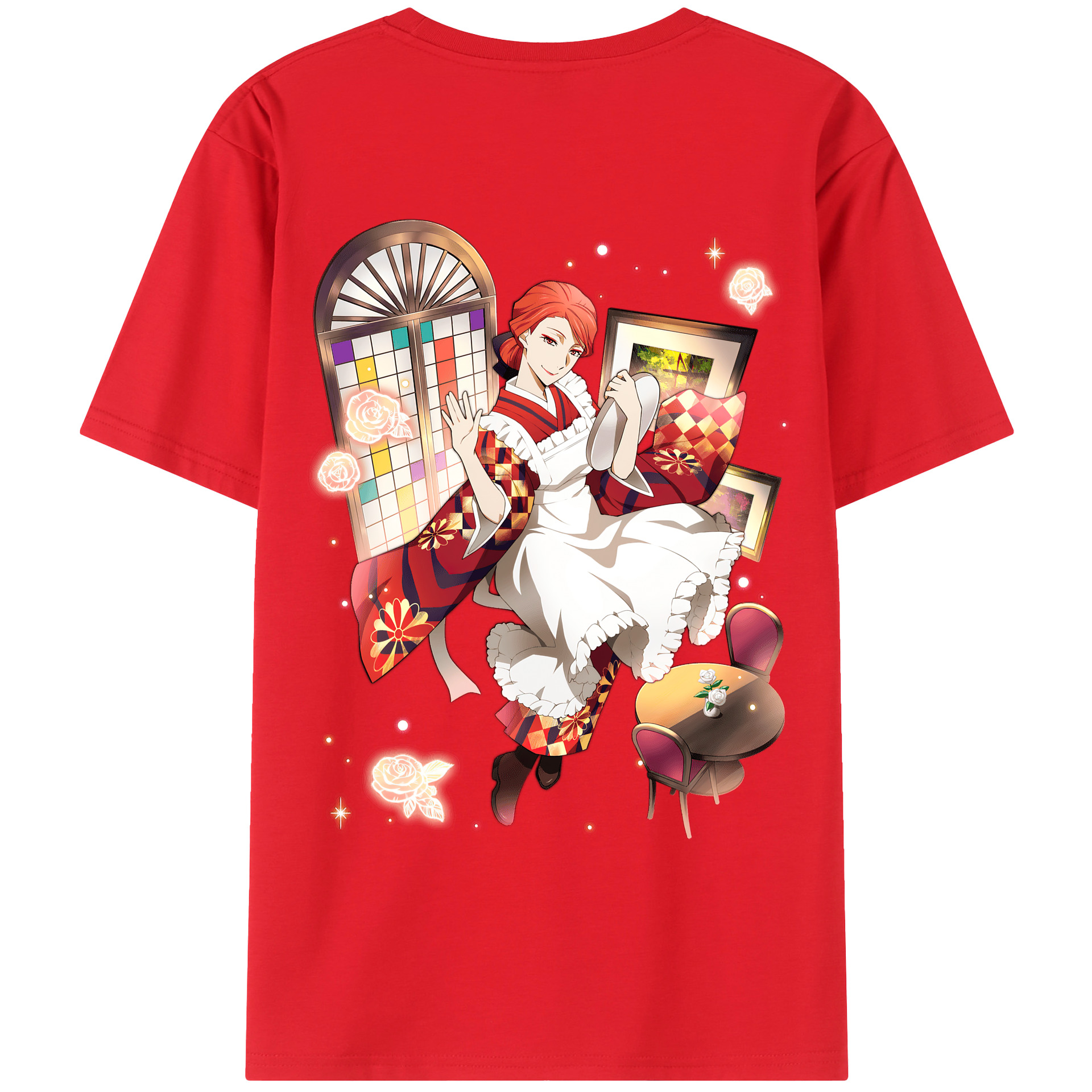 （画像用） 文豪ストレイドッグス Bungo Stray Dogs 綿100％ メンズ半袖Tシャツ（バックプリント） 通気性