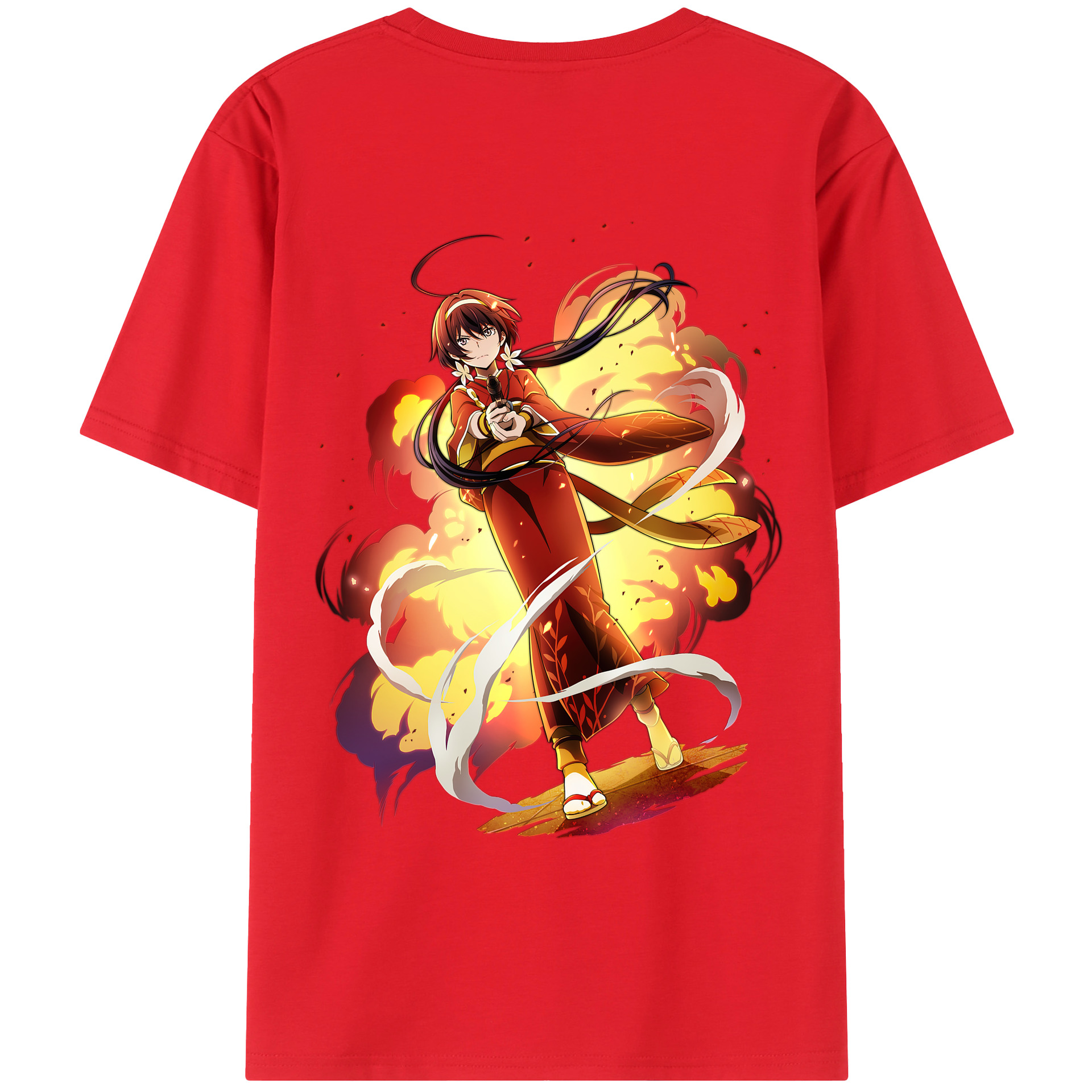 （画像用） 文豪ストレイドッグス Bungo Stray Dogs 綿100％ メンズ半袖Tシャツ（バックプリント） 通気性