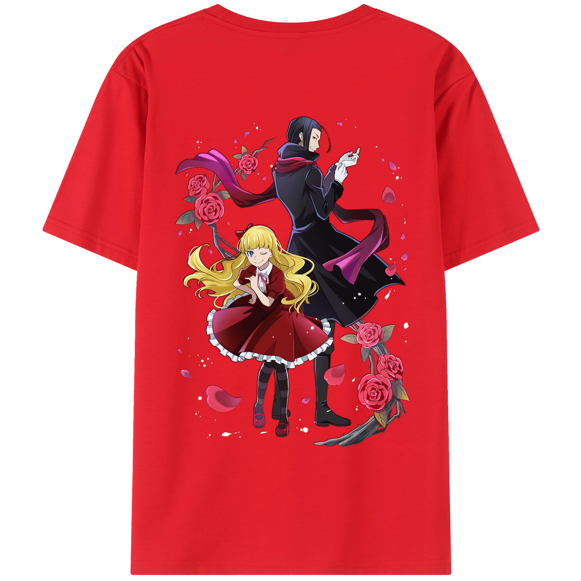（画像用） 文豪ストレイドッグス Bungo Stray Dogs 綿100％ メンズ半袖Tシャツ（バックプリント） 通気性