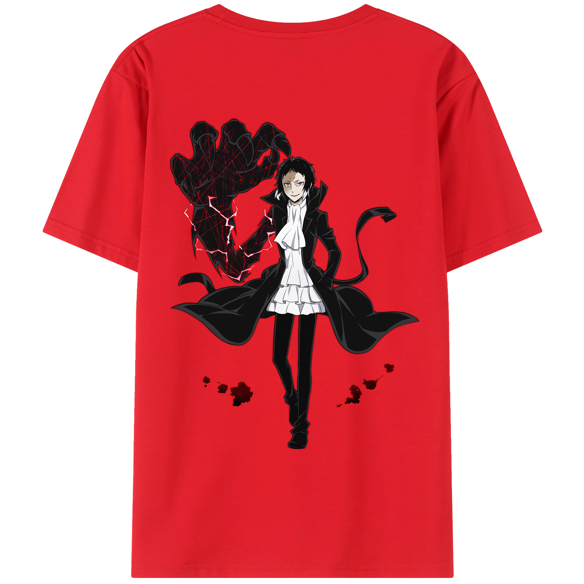 （画像用） 文豪ストレイドッグス Bungo Stray Dogs 綿100％ メンズ半袖Tシャツ（バックプリント） 通気性