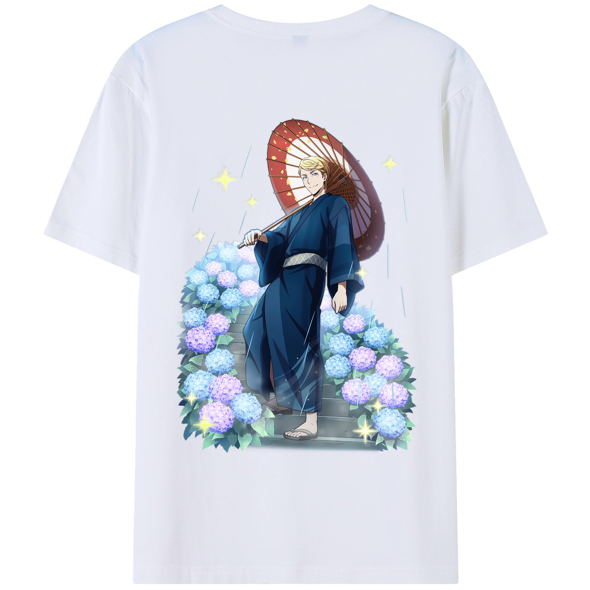 （画像用） 文豪ストレイドッグス Bungo Stray Dogs 綿100％ メンズ半袖Tシャツ（バックプリント） 通気性