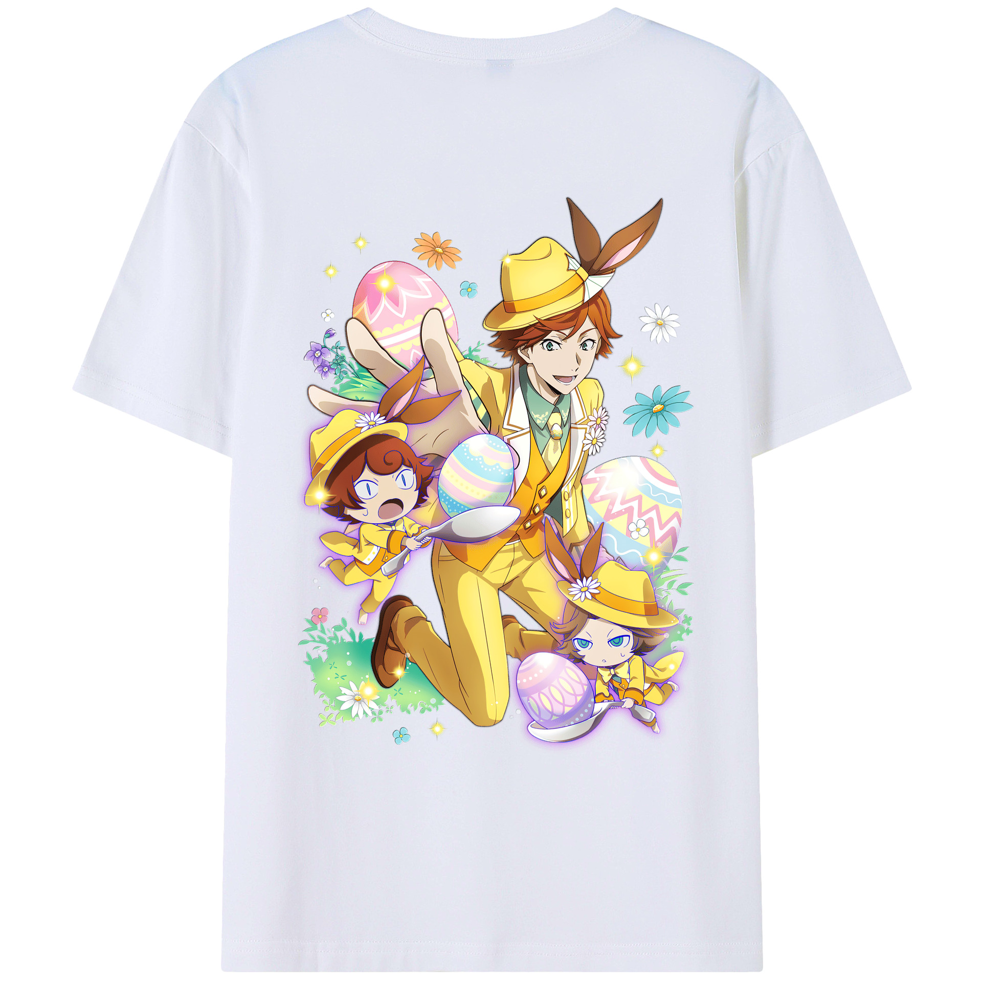 （画像用） 文豪ストレイドッグス Bungo Stray Dogs 綿100％ メンズ半袖Tシャツ（バックプリント） 通気性