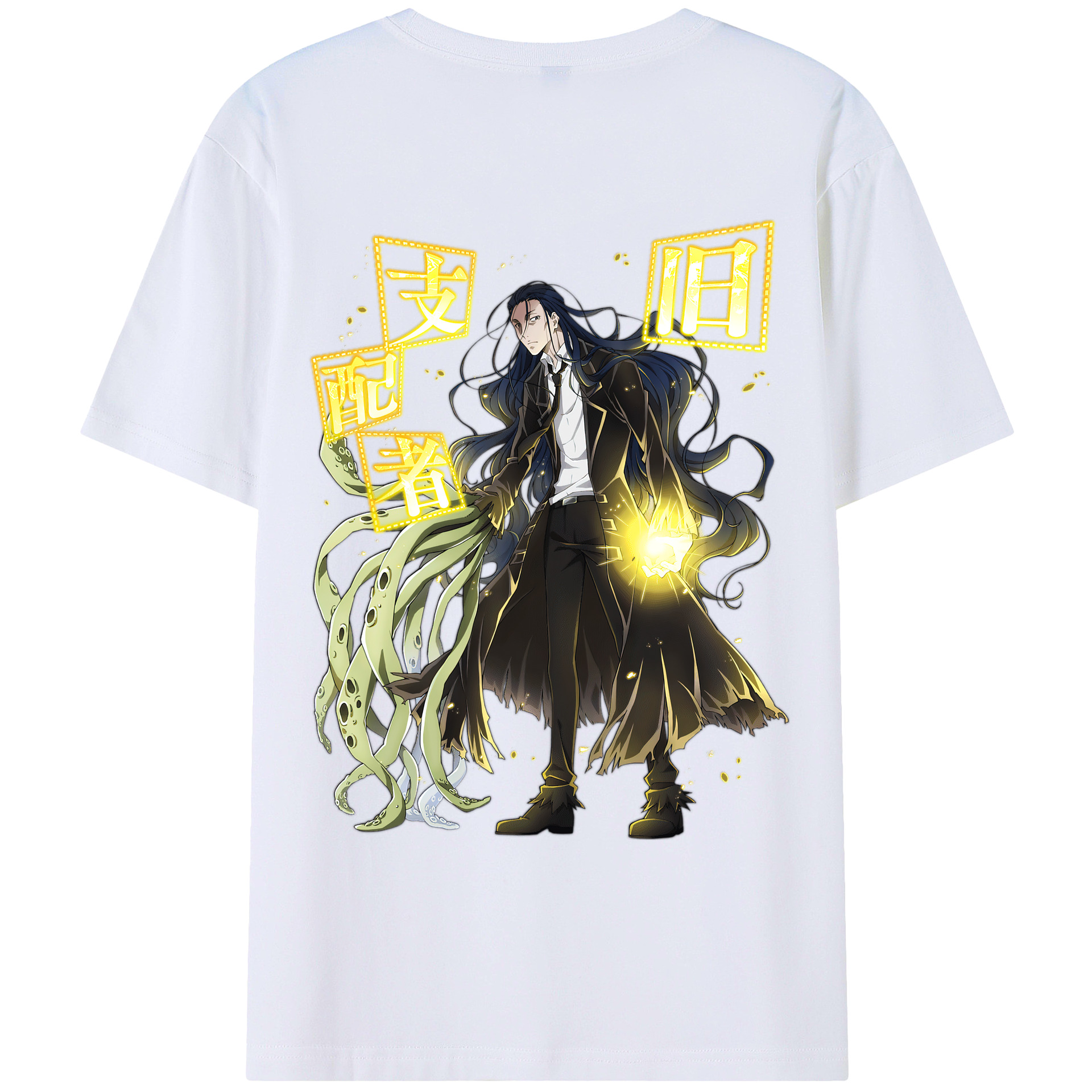 （画像用） 文豪ストレイドッグス Bungo Stray Dogs 綿100％ メンズ半袖Tシャツ（バックプリント） 通気性