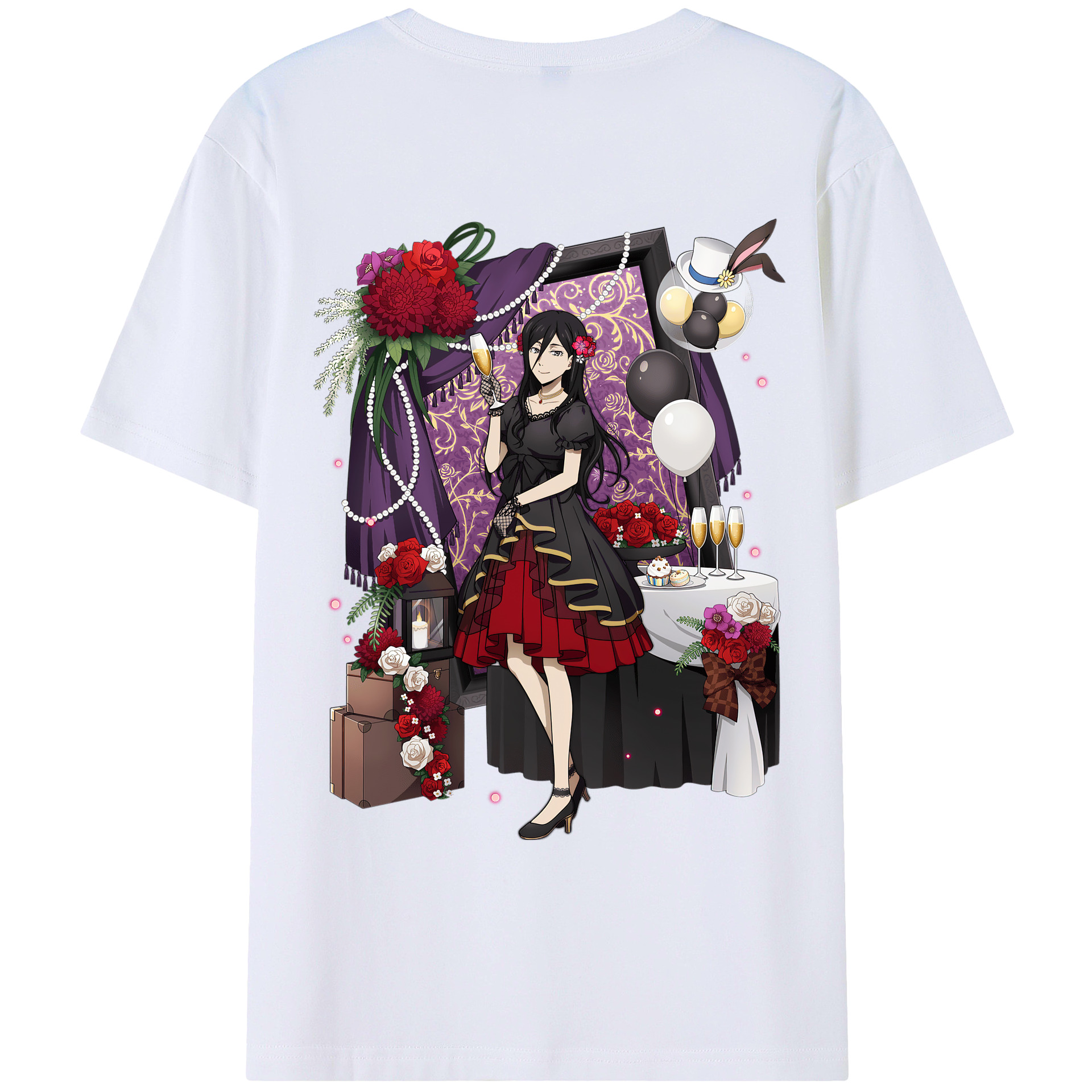 （画像用） 文豪ストレイドッグス Bungo Stray Dogs 綿100％ メンズ半袖Tシャツ（バックプリント） 通気性