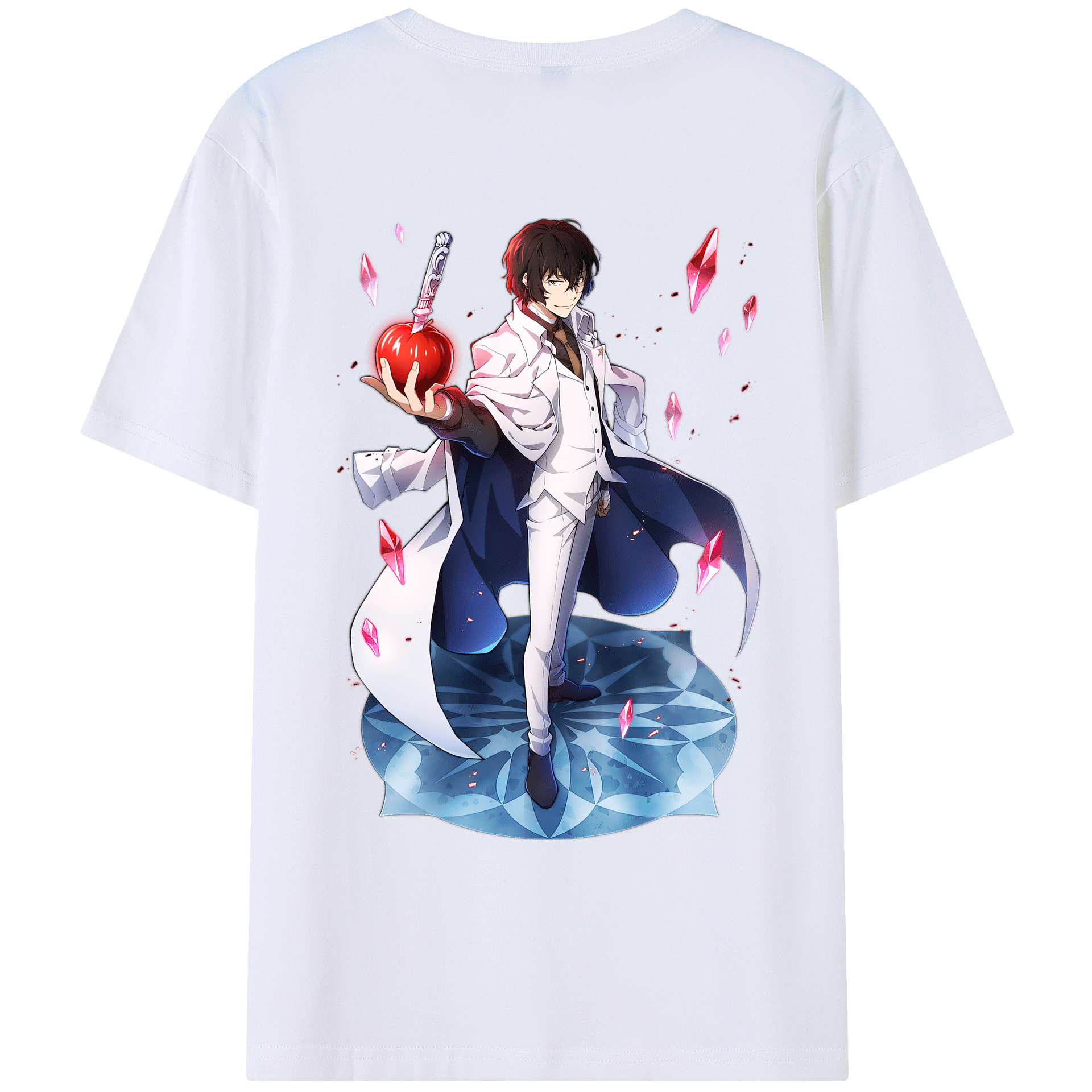 （画像用） 文豪ストレイドッグス Bungo Stray Dogs 綿100％ メンズ半袖Tシャツ（バックプリント） 通気性