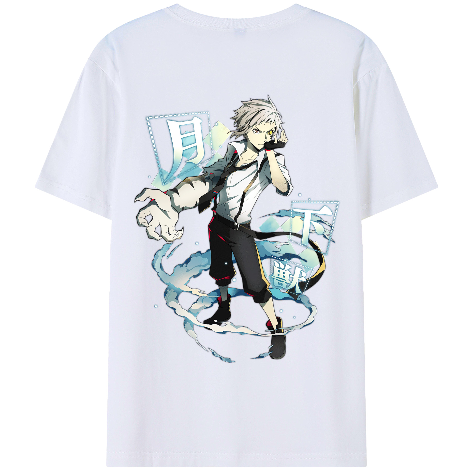 （画像用） 文豪ストレイドッグス Bungo Stray Dogs 綿100％ メンズ半袖Tシャツ（バックプリント） 通気性