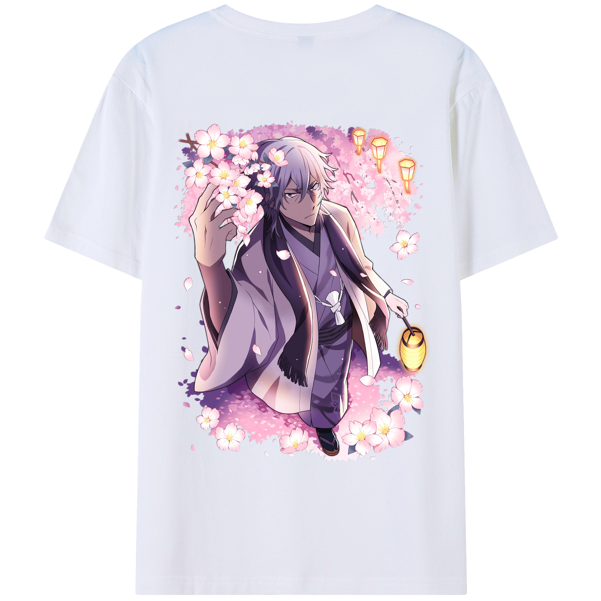 （画像用） 文豪ストレイドッグス Bungo Stray Dogs 綿100％ メンズ半袖Tシャツ（バックプリント） 通気性
