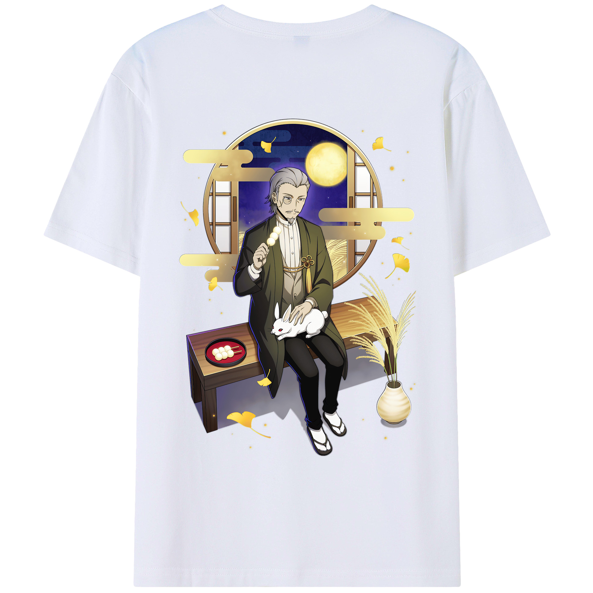 （画像用） 文豪ストレイドッグス Bungo Stray Dogs 綿100％ メンズ半袖Tシャツ（バックプリント） 通気性