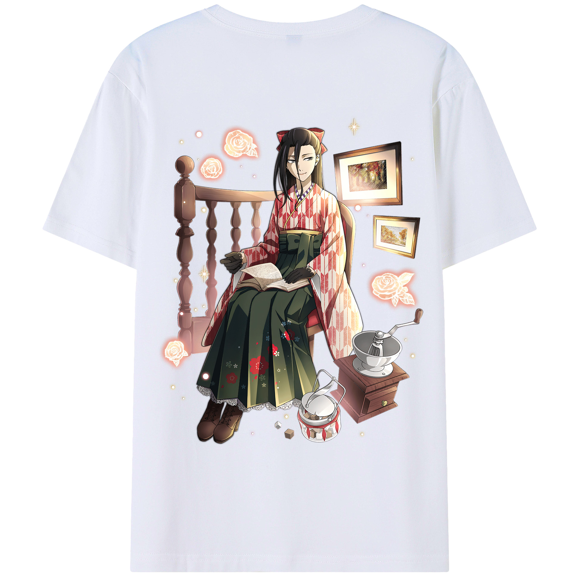 （画像用） 文豪ストレイドッグス Bungo Stray Dogs 綿100％ メンズ半袖Tシャツ（バックプリント） 通気性