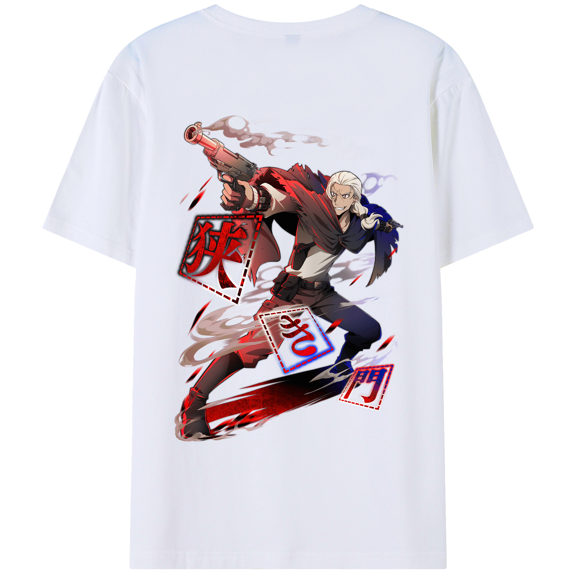 （画像用） 文豪ストレイドッグス Bungo Stray Dogs 綿100％ メンズ半袖Tシャツ（バックプリント） 通気性