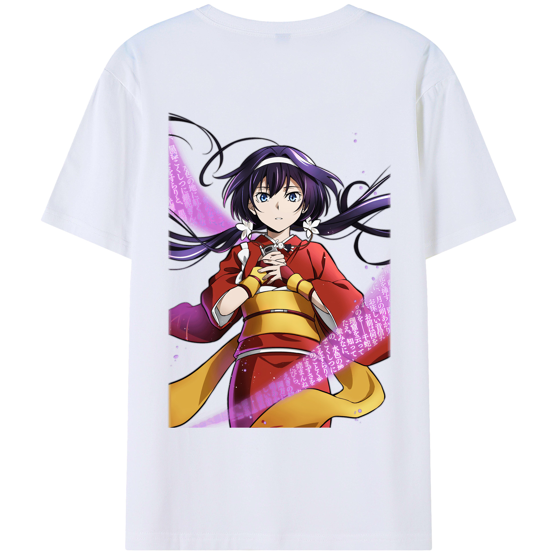 （画像用） 文豪ストレイドッグス Bungo Stray Dogs 綿100％ メンズ半袖Tシャツ（バックプリント） 通気性
