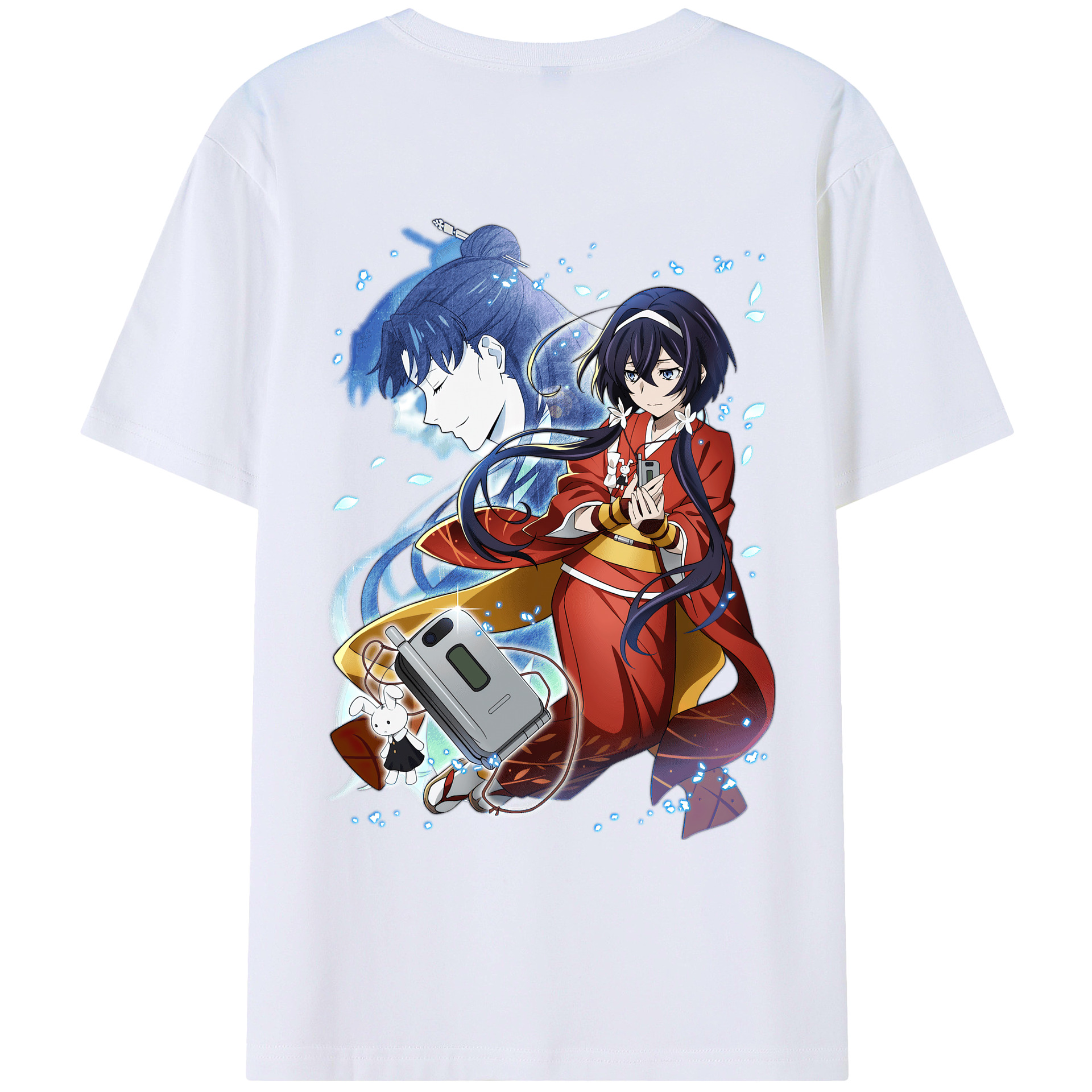 （画像用） 文豪ストレイドッグス Bungo Stray Dogs 綿100％ メンズ半袖Tシャツ（バックプリント） 通気性