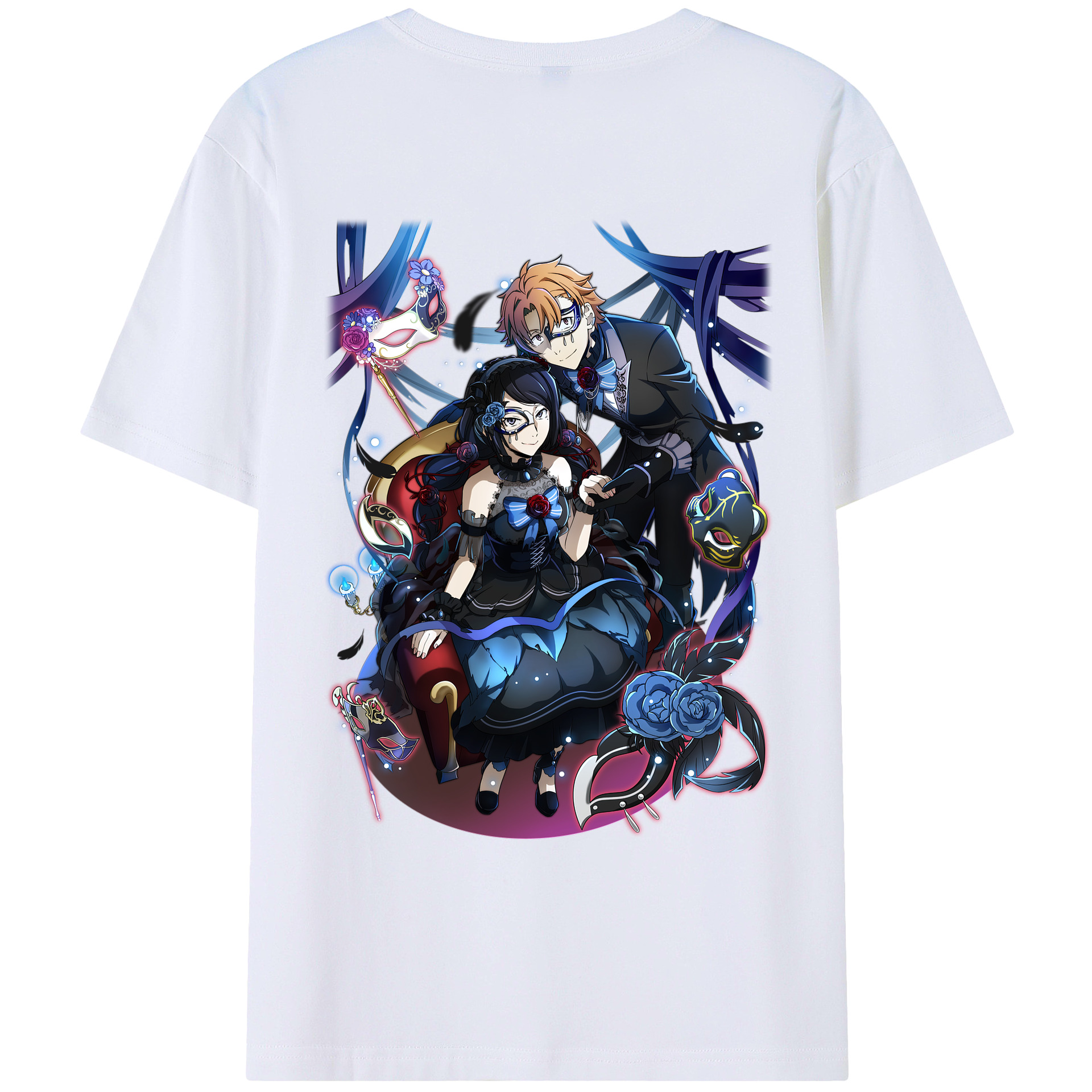 （画像用） 文豪ストレイドッグス Bungo Stray Dogs 綿100％ メンズ半袖Tシャツ（バックプリント） 通気性