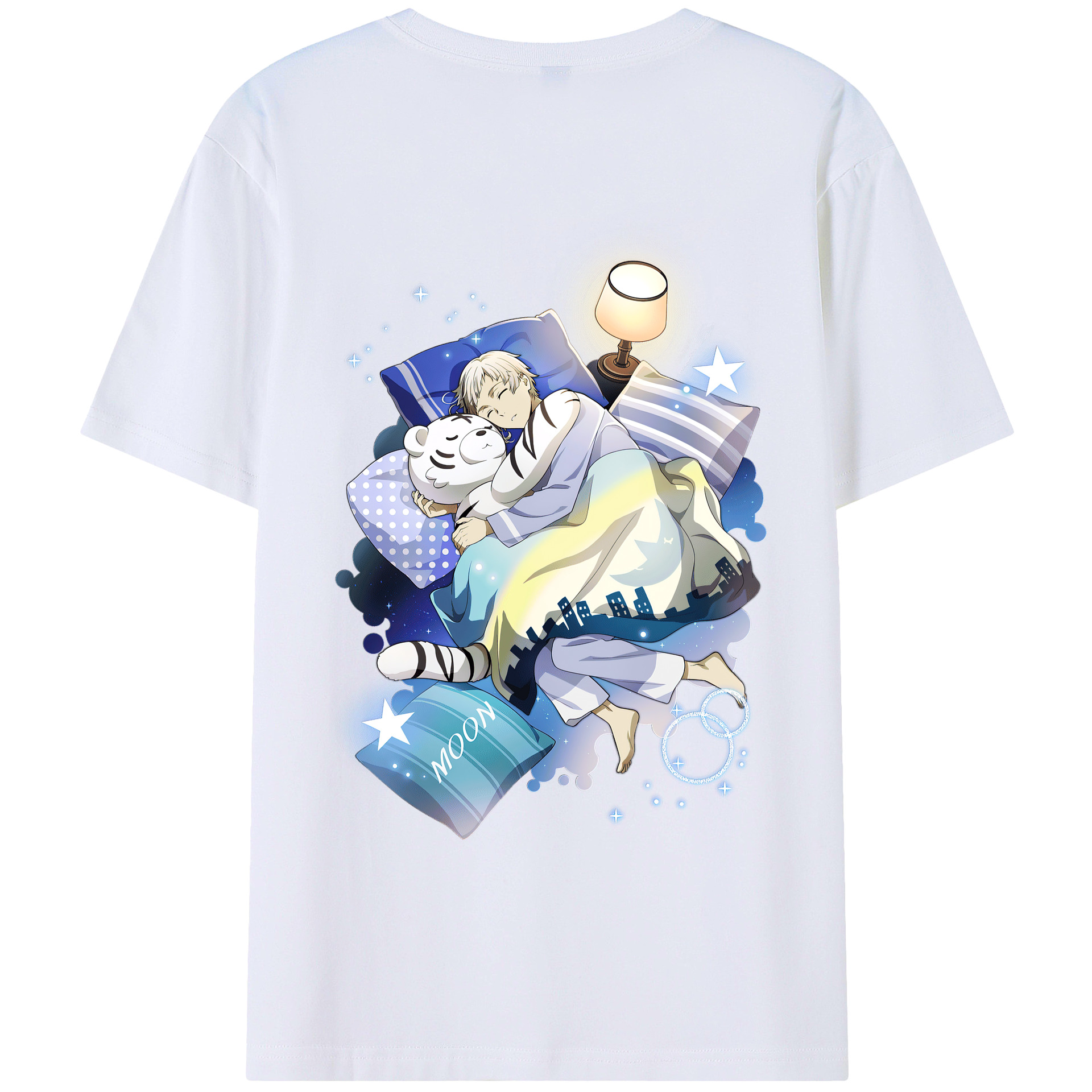 （画像用） 文豪ストレイドッグス Bungo Stray Dogs 綿100％ メンズ半袖Tシャツ（バックプリント） 通気性