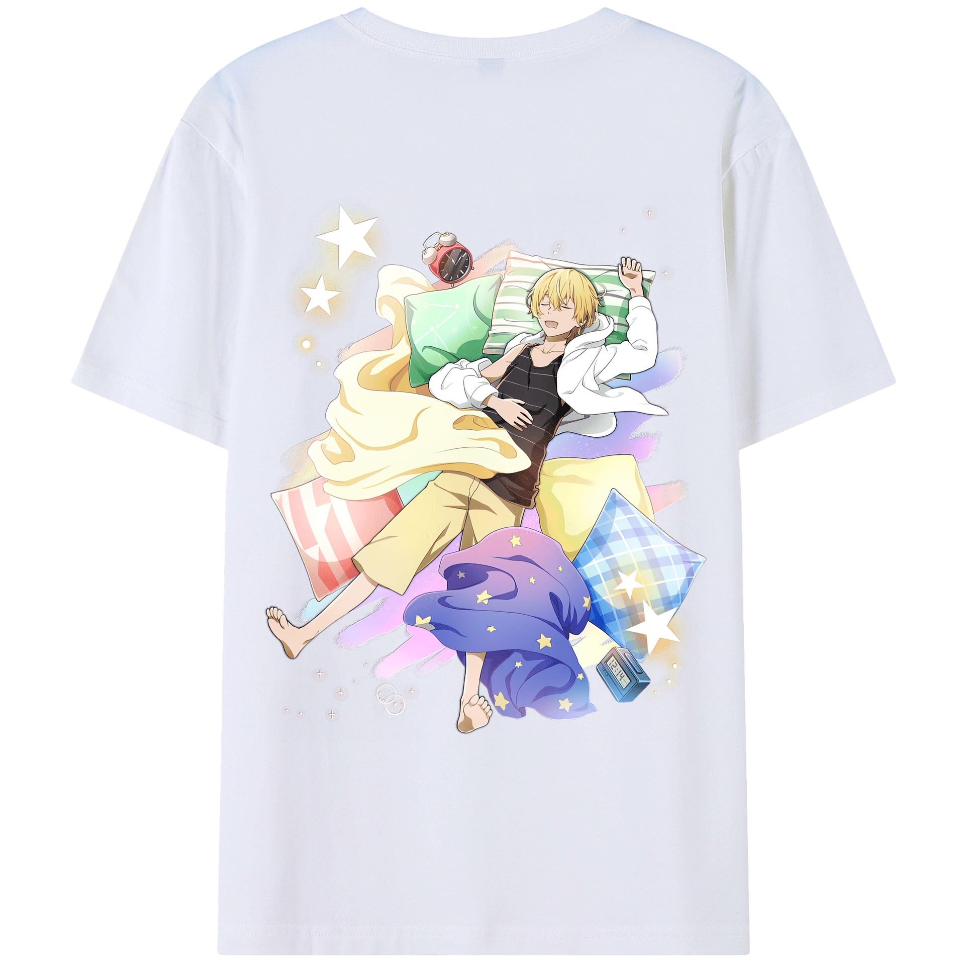 （画像用） 文豪ストレイドッグス Bungo Stray Dogs 綿100％ メンズ半袖Tシャツ（バックプリント） 通気性