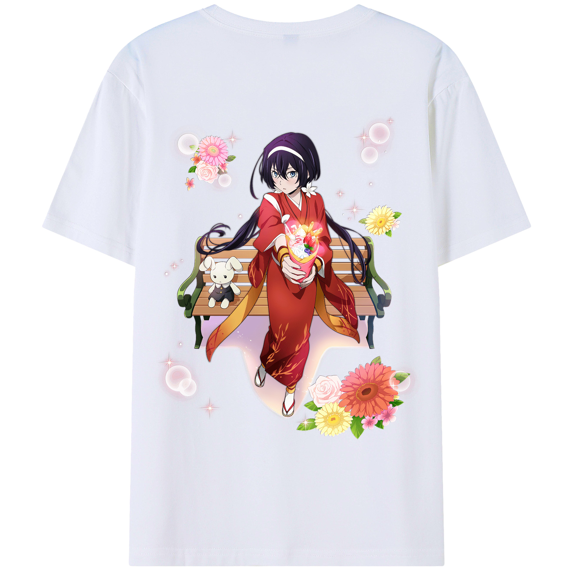 （画像用） 文豪ストレイドッグス Bungo Stray Dogs 綿100％ メンズ半袖Tシャツ（バックプリント） 通気性