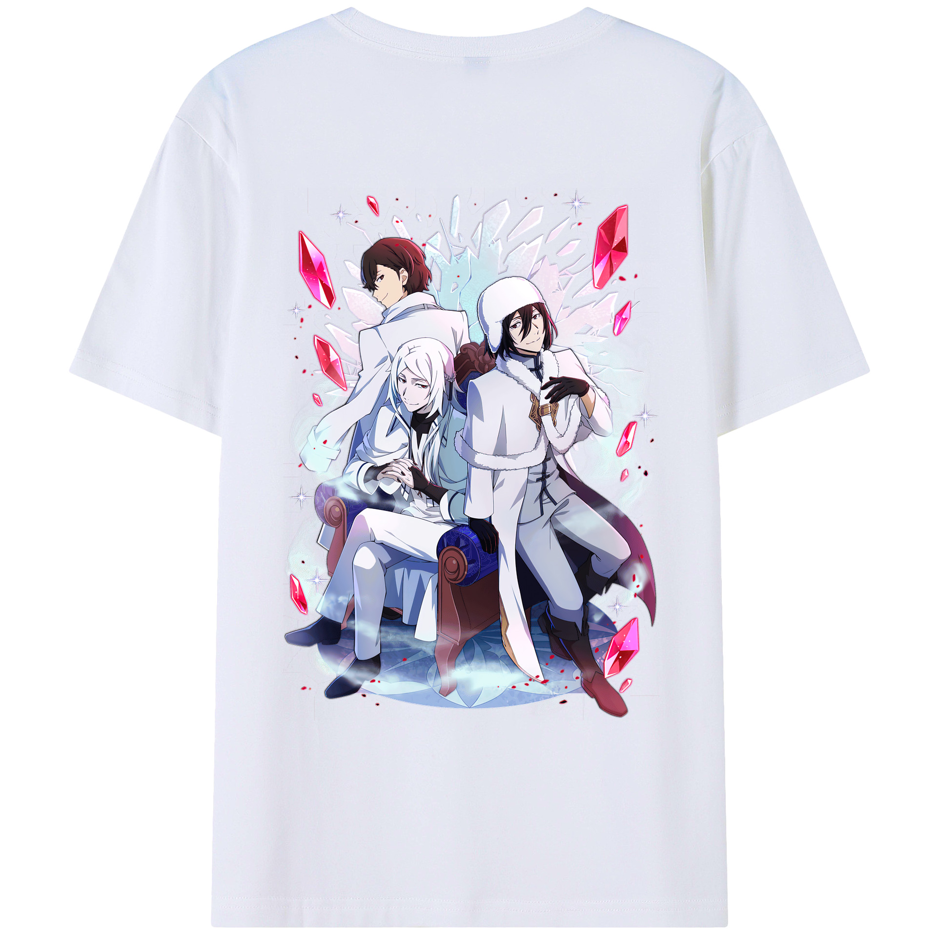 （画像用） 文豪ストレイドッグス Bungo Stray Dogs 綿100％ メンズ半袖Tシャツ（バックプリント） 通気性