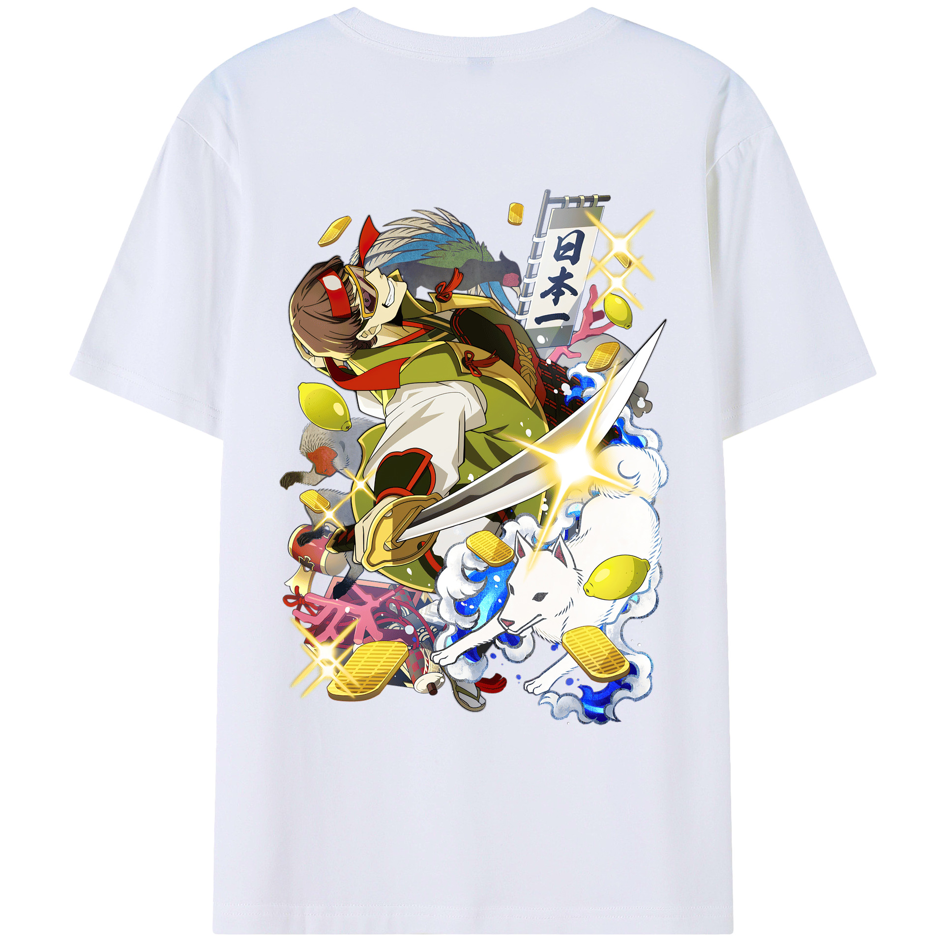 （画像用） 文豪ストレイドッグス Bungo Stray Dogs 綿100％ メンズ半袖Tシャツ（バックプリント） 通気性