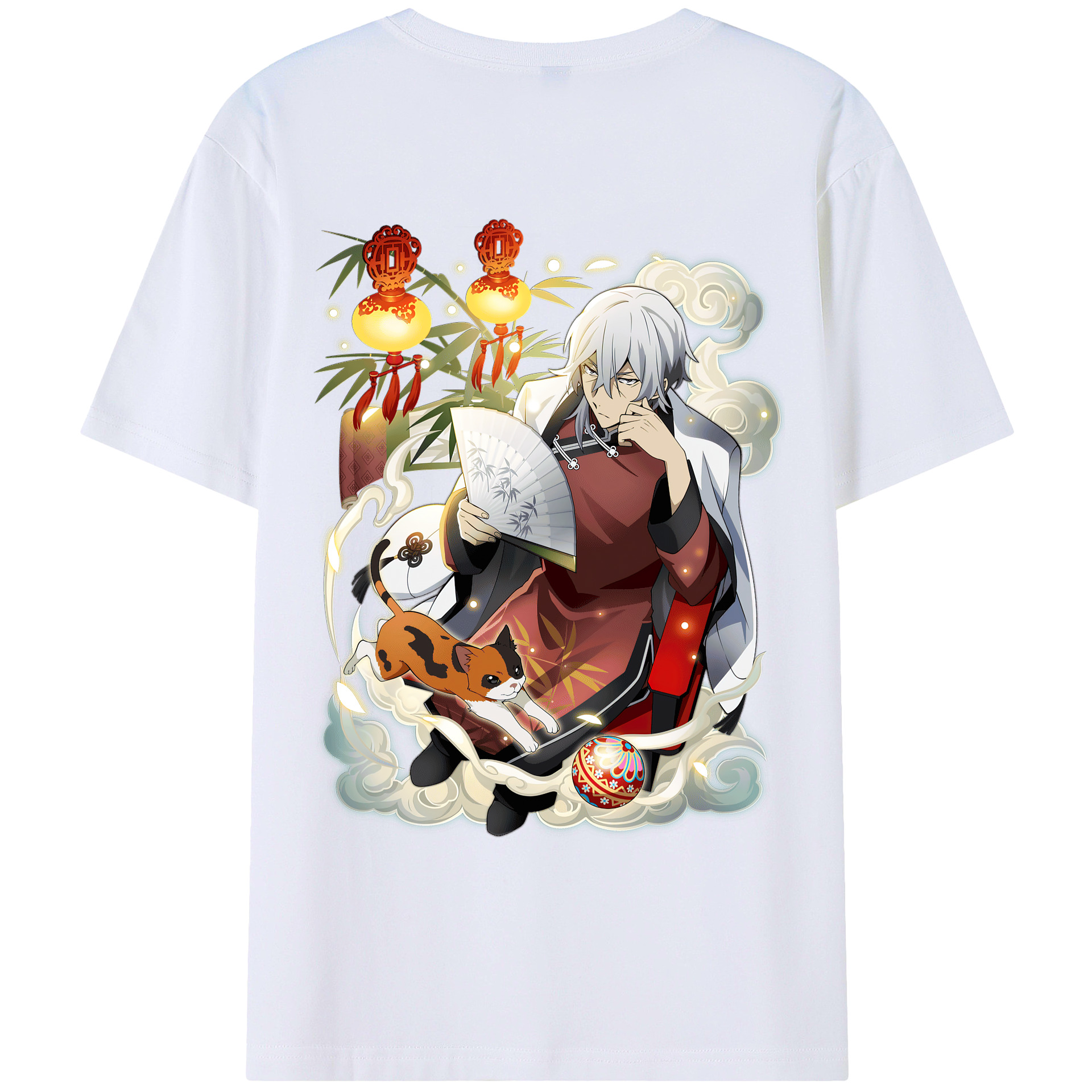 （画像用） 文豪ストレイドッグス Bungo Stray Dogs 綿100％ メンズ半袖Tシャツ（バックプリント） 通気性