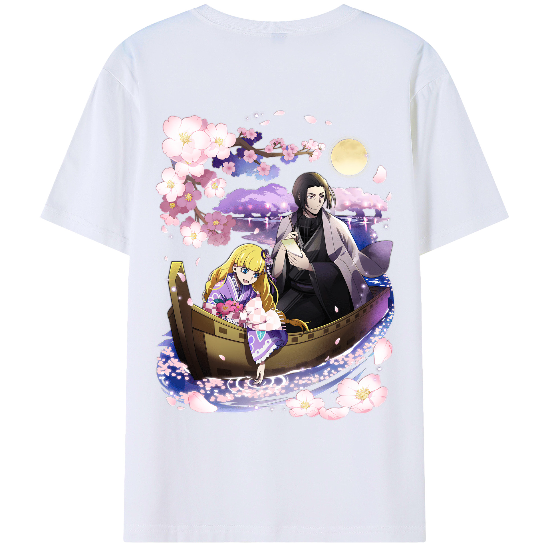 （画像用） 文豪ストレイドッグス Bungo Stray Dogs 綿100％ メンズ半袖Tシャツ（バックプリント） 通気性