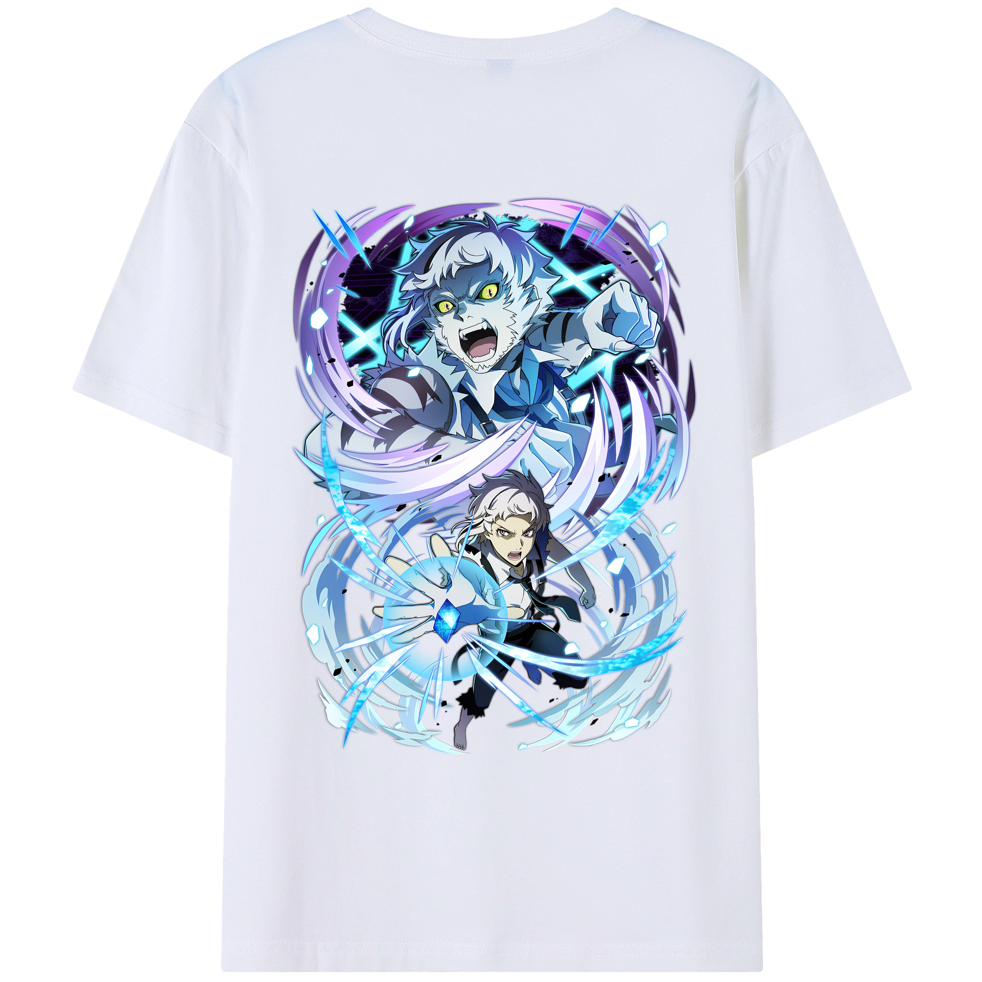（画像用） 文豪ストレイドッグス Bungo Stray Dogs 綿100％ メンズ半袖Tシャツ（バックプリント） 通気性
