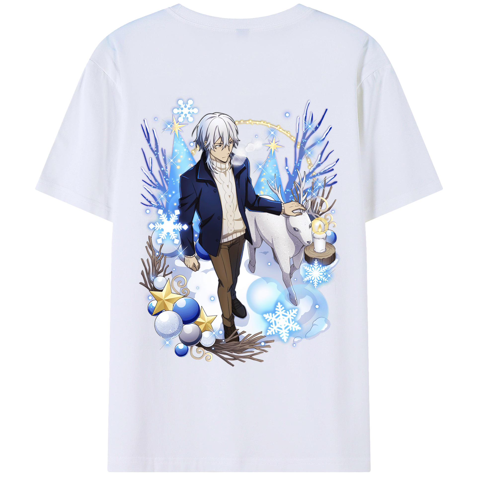 （画像用） 文豪ストレイドッグス Bungo Stray Dogs 綿100％ メンズ半袖Tシャツ（バックプリント） 通気性