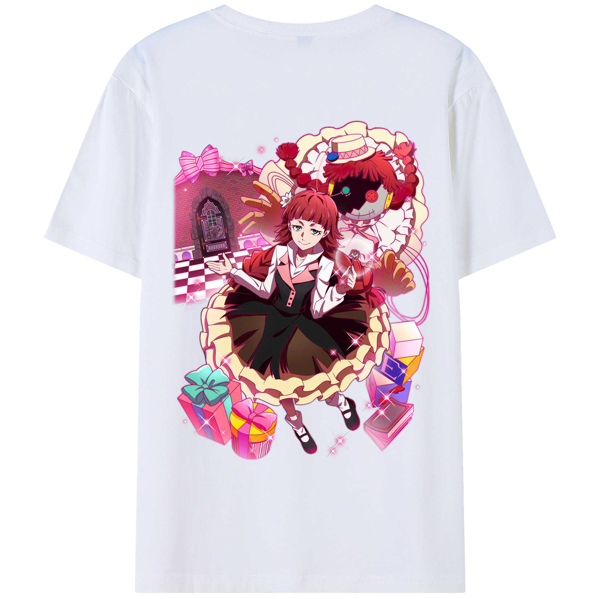 （画像用） 文豪ストレイドッグス Bungo Stray Dogs 綿100％ メンズ半袖Tシャツ（バックプリント） 通気性