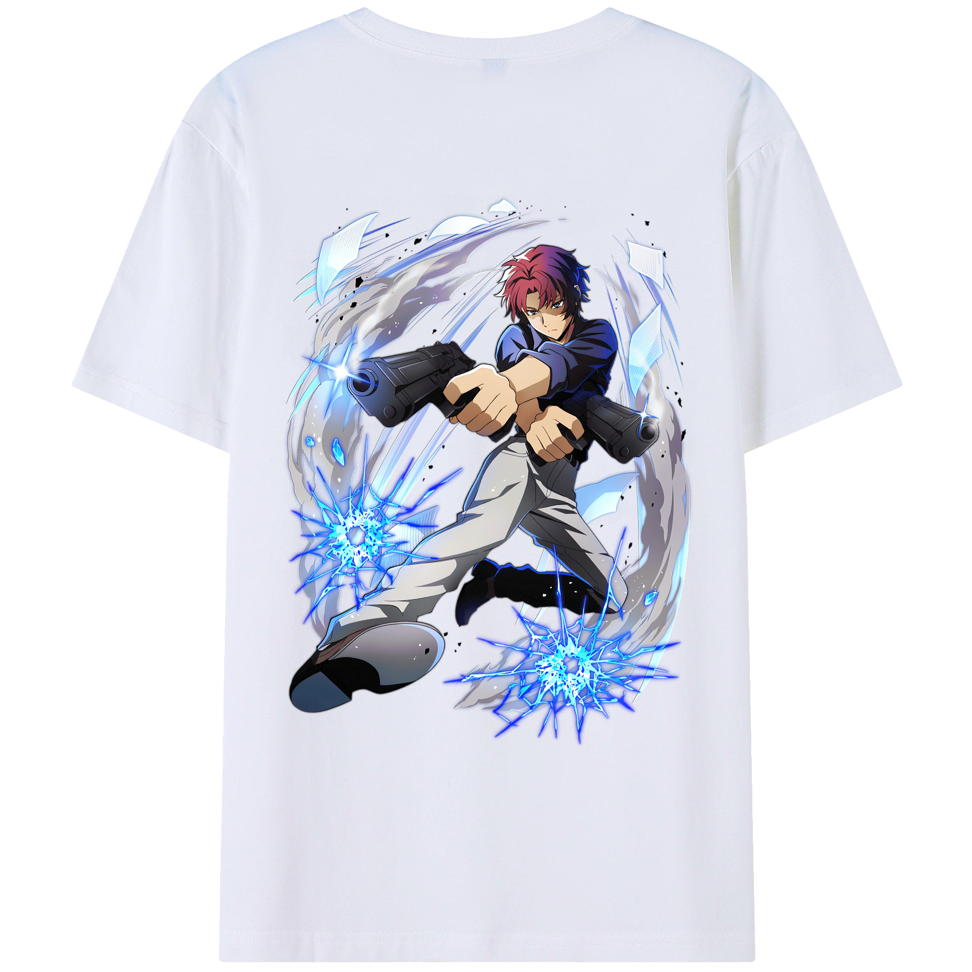 （画像用） 文豪ストレイドッグス Bungo Stray Dogs 綿100％ メンズ半袖Tシャツ（バックプリント） 通気性