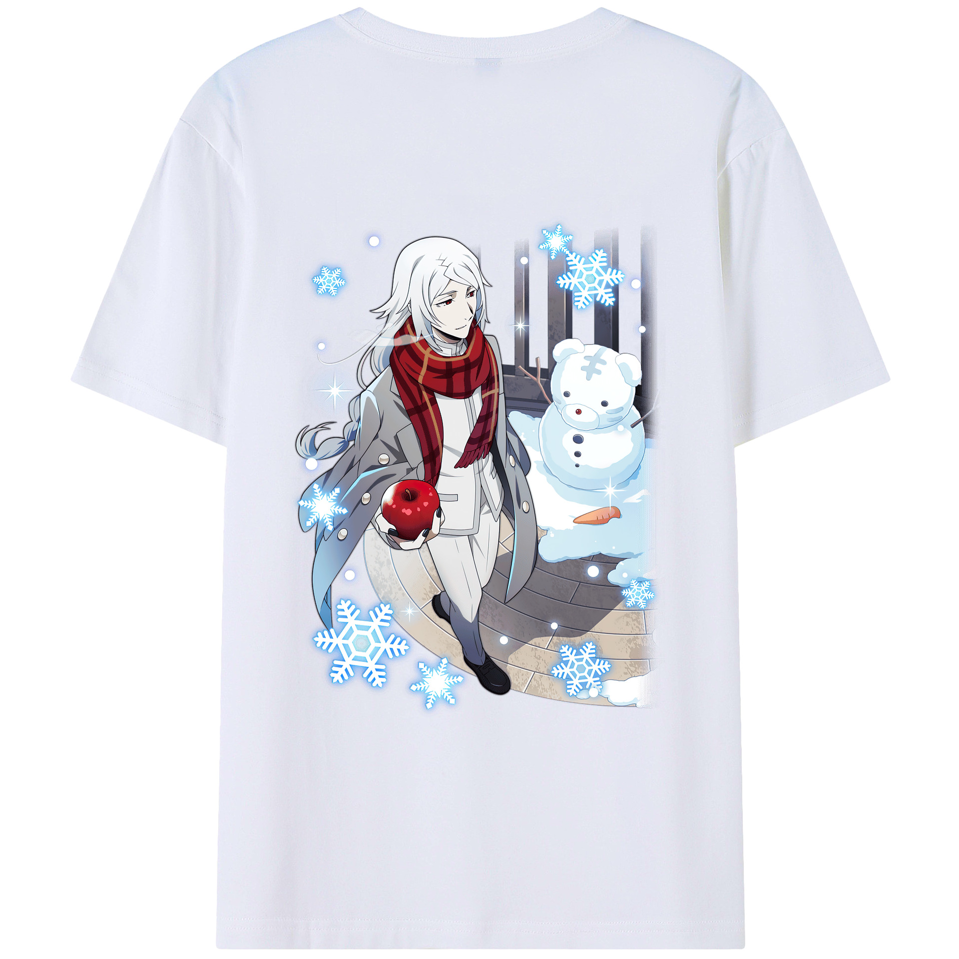 （画像用） 文豪ストレイドッグス Bungo Stray Dogs 綿100％ メンズ半袖Tシャツ（バックプリント） 通気性