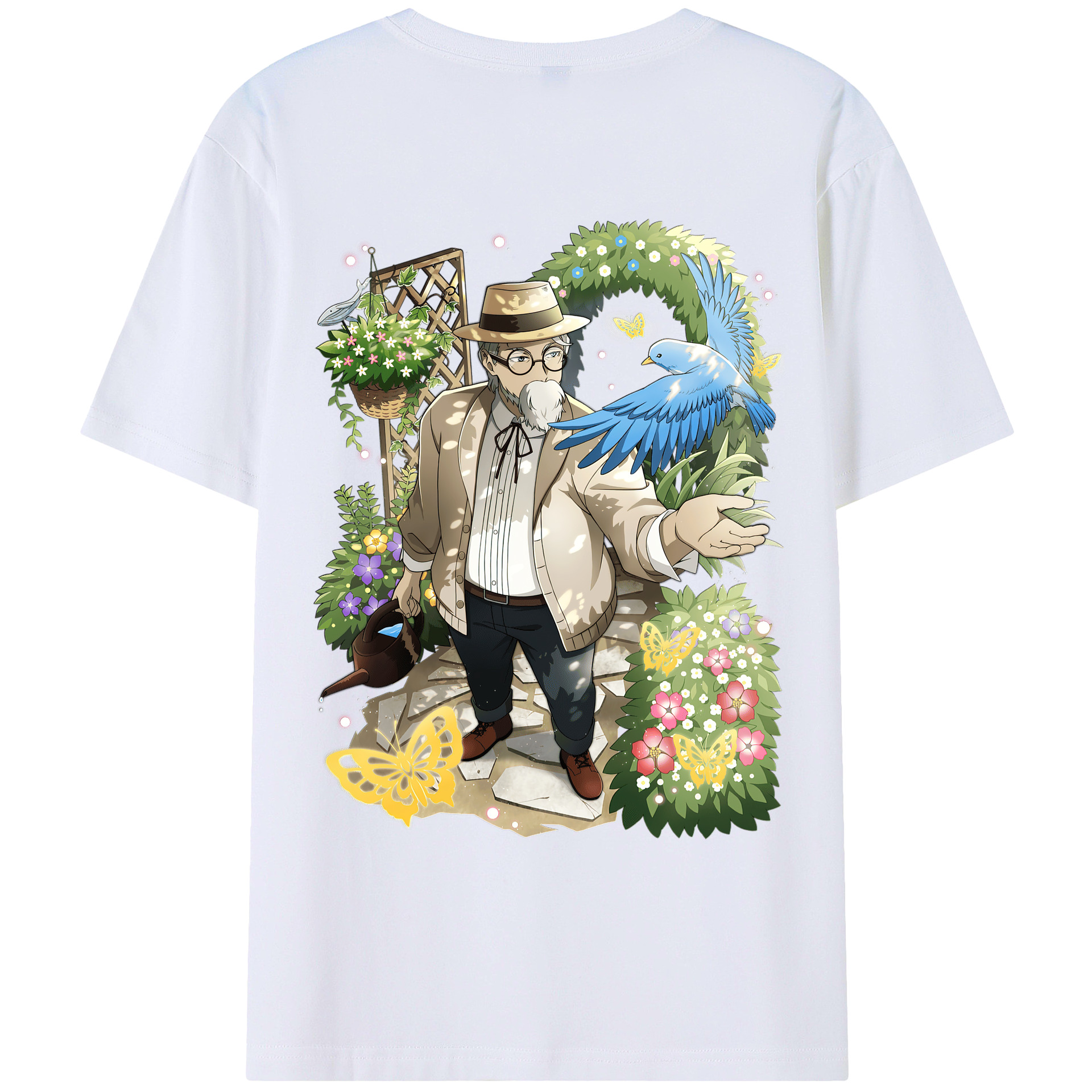 （画像用） 文豪ストレイドッグス Bungo Stray Dogs 綿100％ メンズ半袖Tシャツ（バックプリント） 通気性