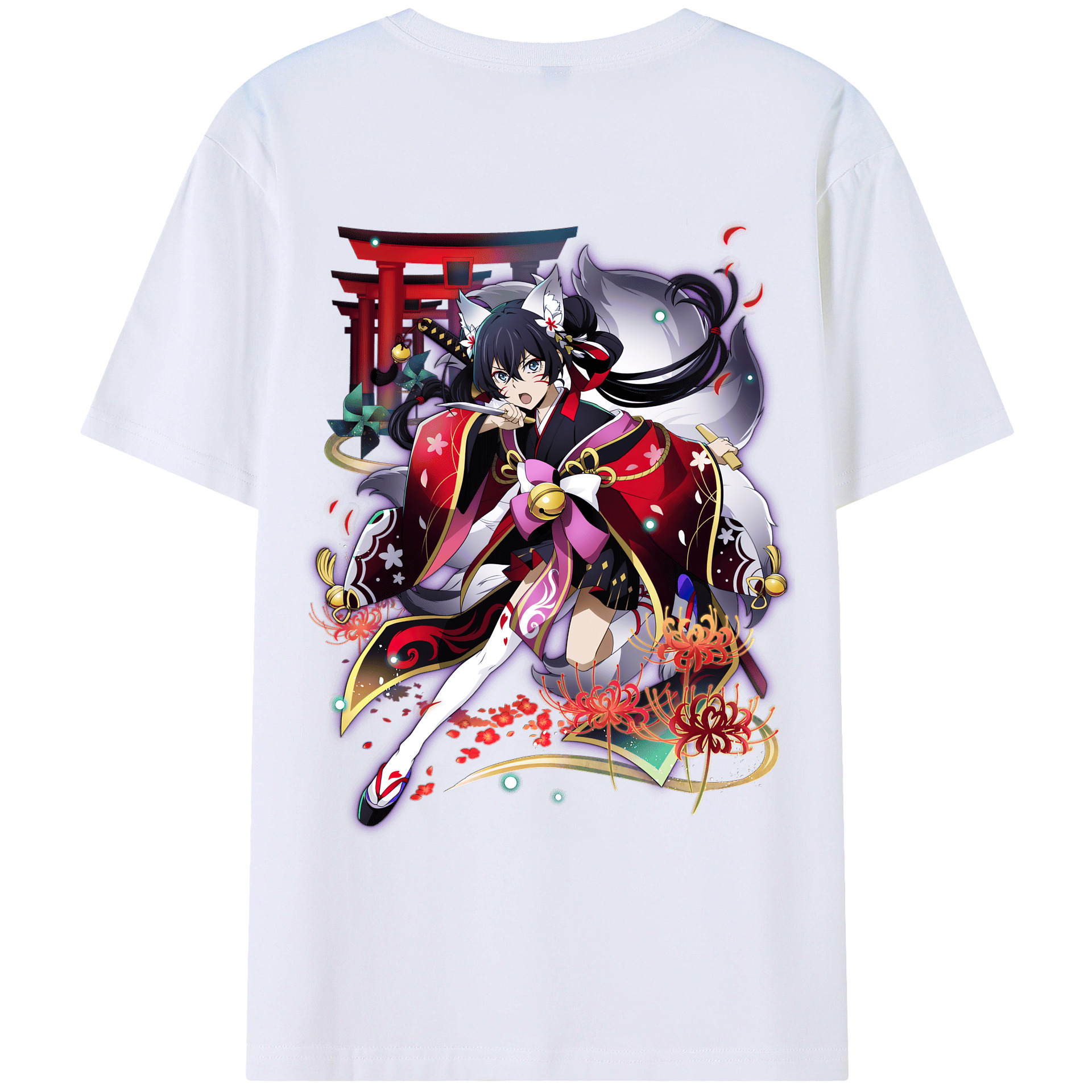 （画像用） 文豪ストレイドッグス Bungo Stray Dogs 綿100％ メンズ半袖Tシャツ（バックプリント） 通気性