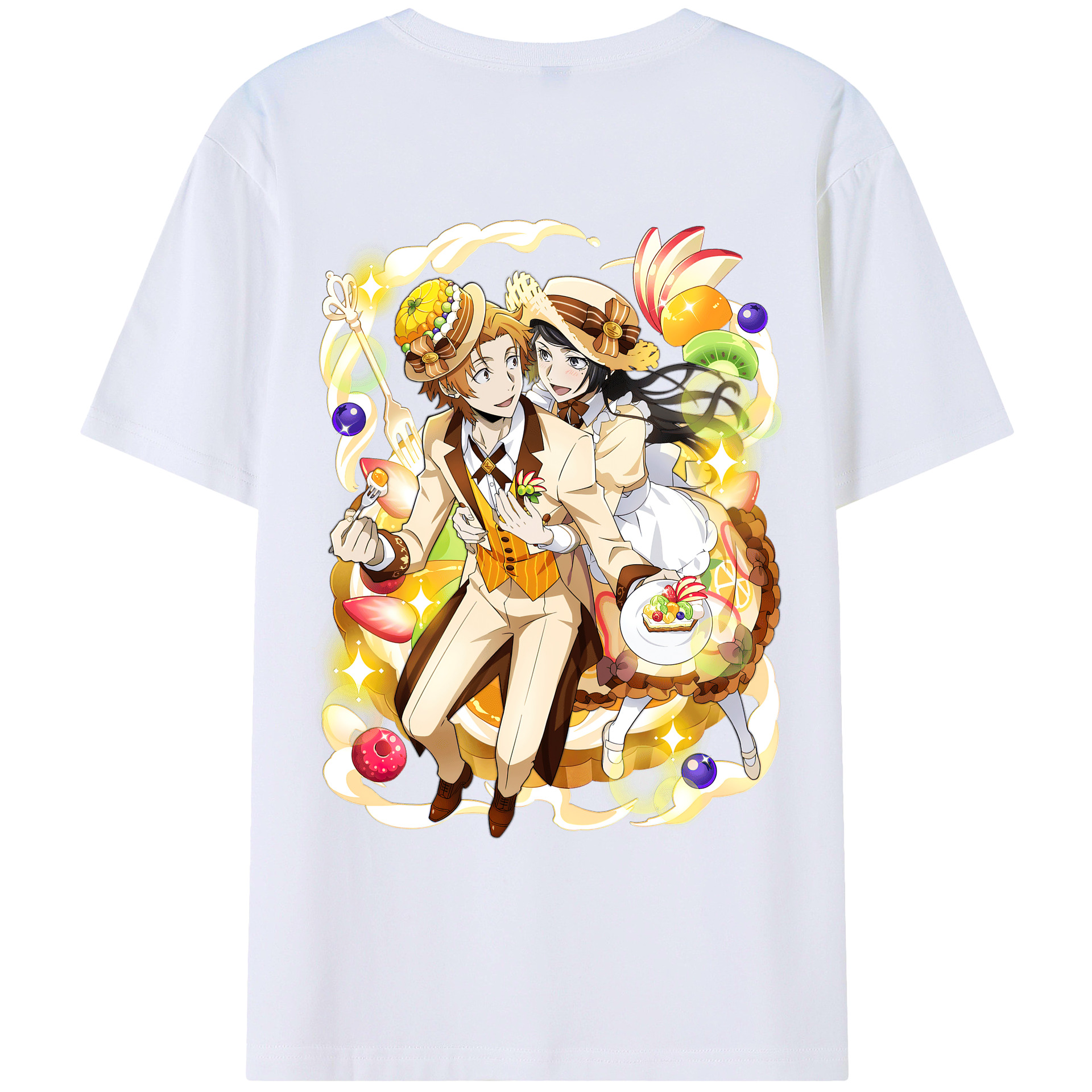 （画像用） 文豪ストレイドッグス Bungo Stray Dogs 綿100％ メンズ半袖Tシャツ（バックプリント） 通気性