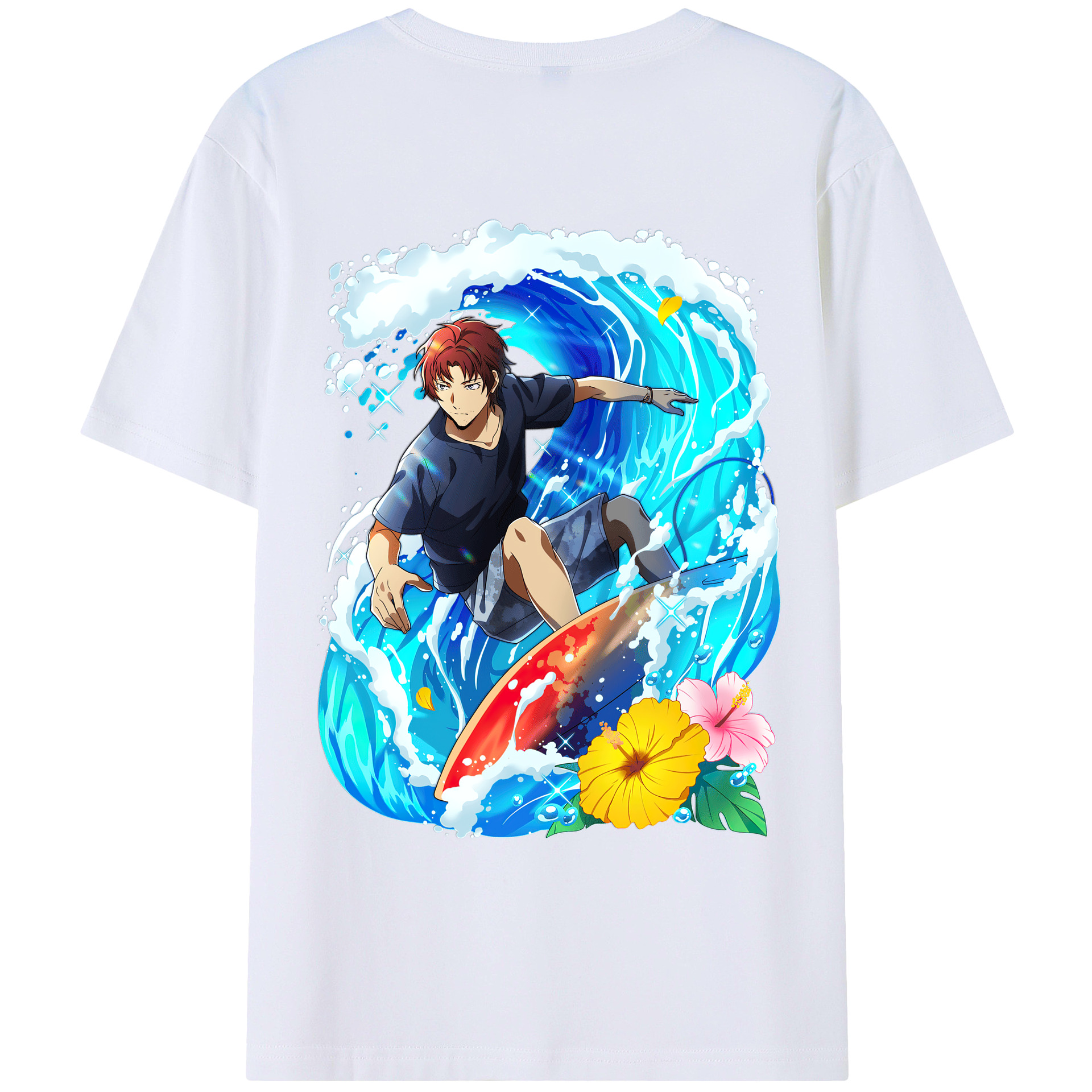 （画像用） 文豪ストレイドッグス Bungo Stray Dogs 綿100％ メンズ半袖Tシャツ（バックプリント） 通気性