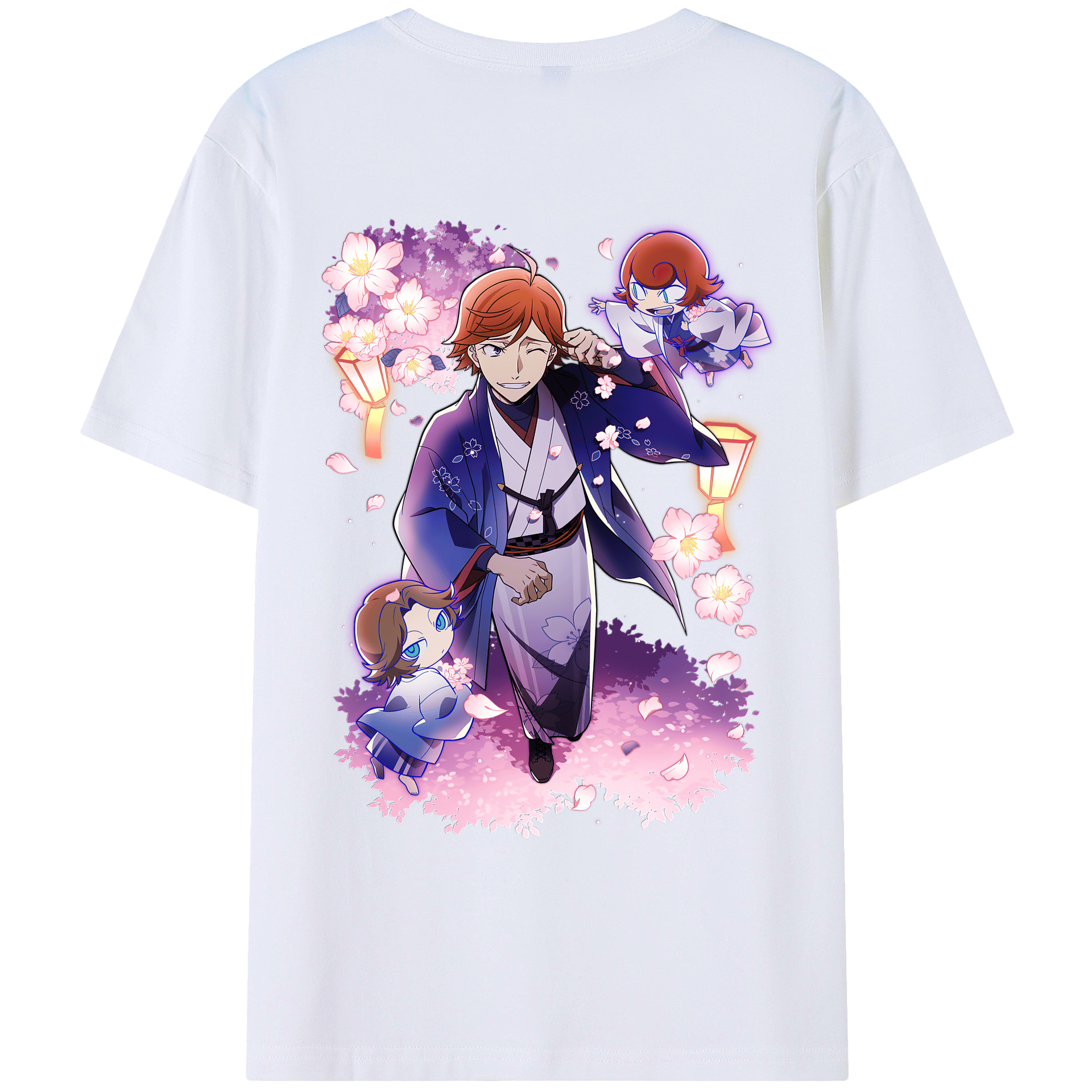 （画像用） 文豪ストレイドッグス Bungo Stray Dogs 綿100％ メンズ半袖Tシャツ（バックプリント） 通気性