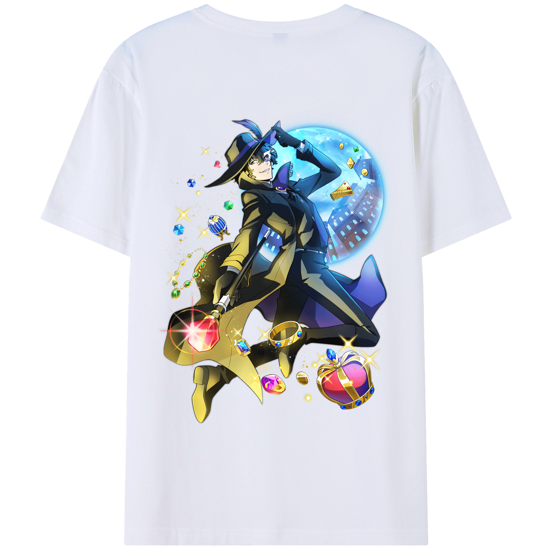 （画像用） 文豪ストレイドッグス Bungo Stray Dogs 綿100％ メンズ半袖Tシャツ（バックプリント） 通気性